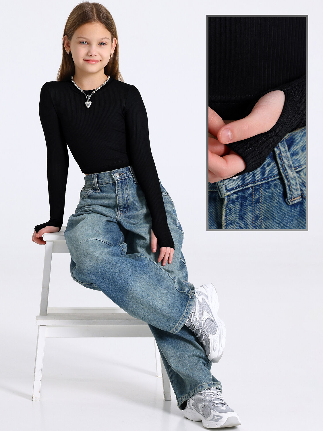 Апрель Лонгслив 573558 1ДДЛД4583323 черный