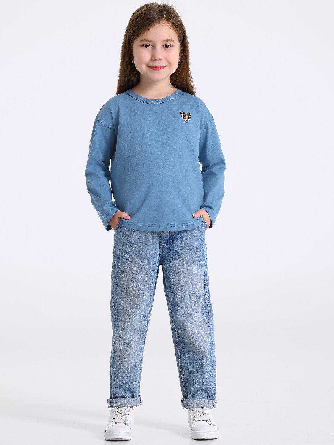 Апрель Лонгслив 573560 1ДДЛД4895001 серо-голубой