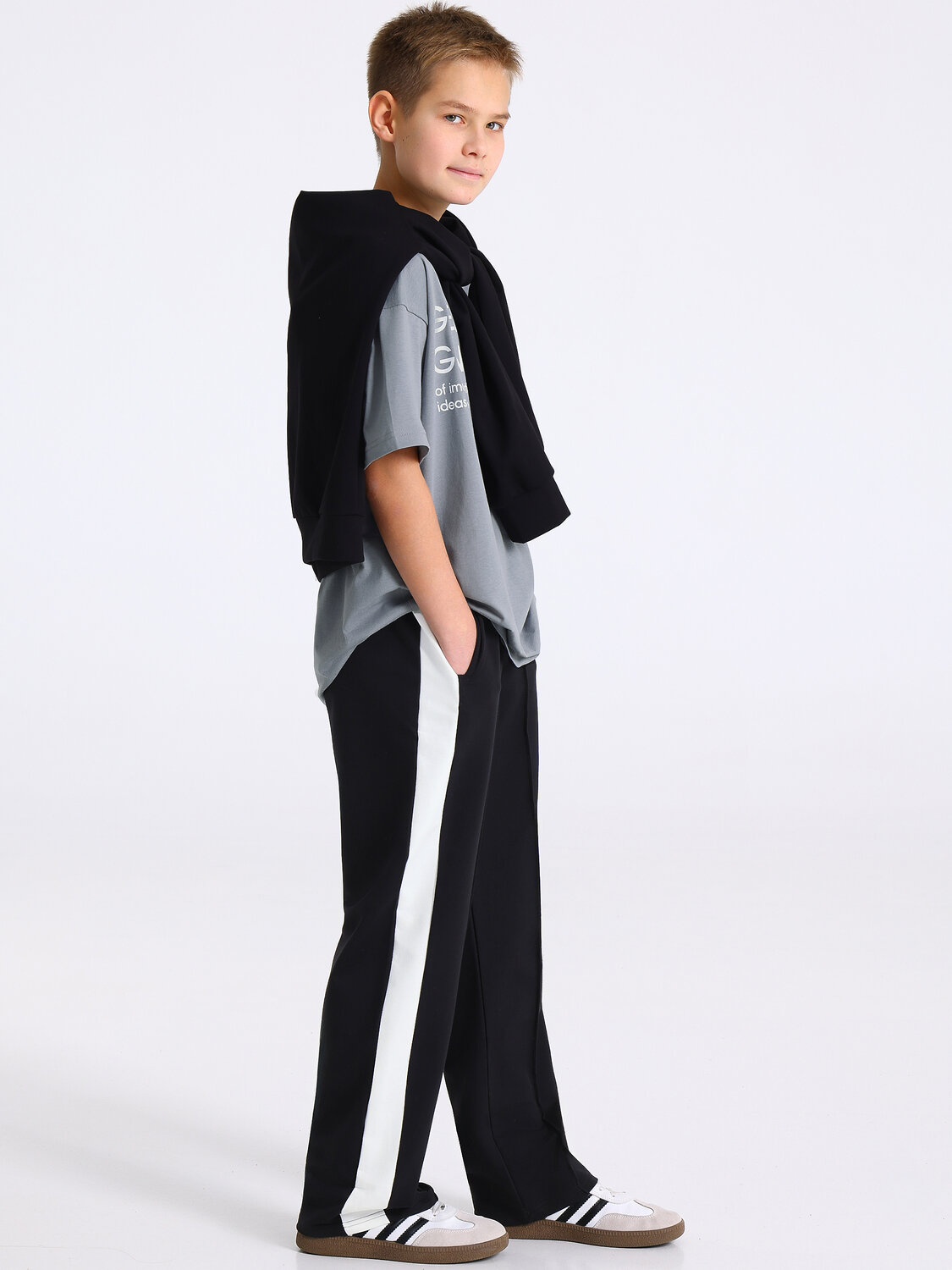 Апрель Брюки 573567 1ПББ4931139 черный+сливки