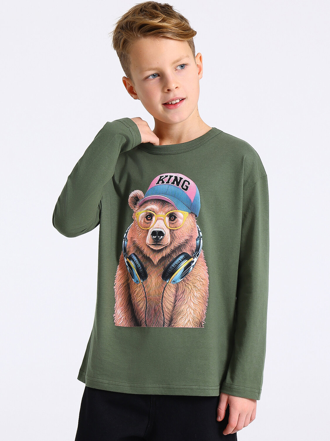 Апрель Лонгслив 573570 1ПДЛД4335001 оливковый