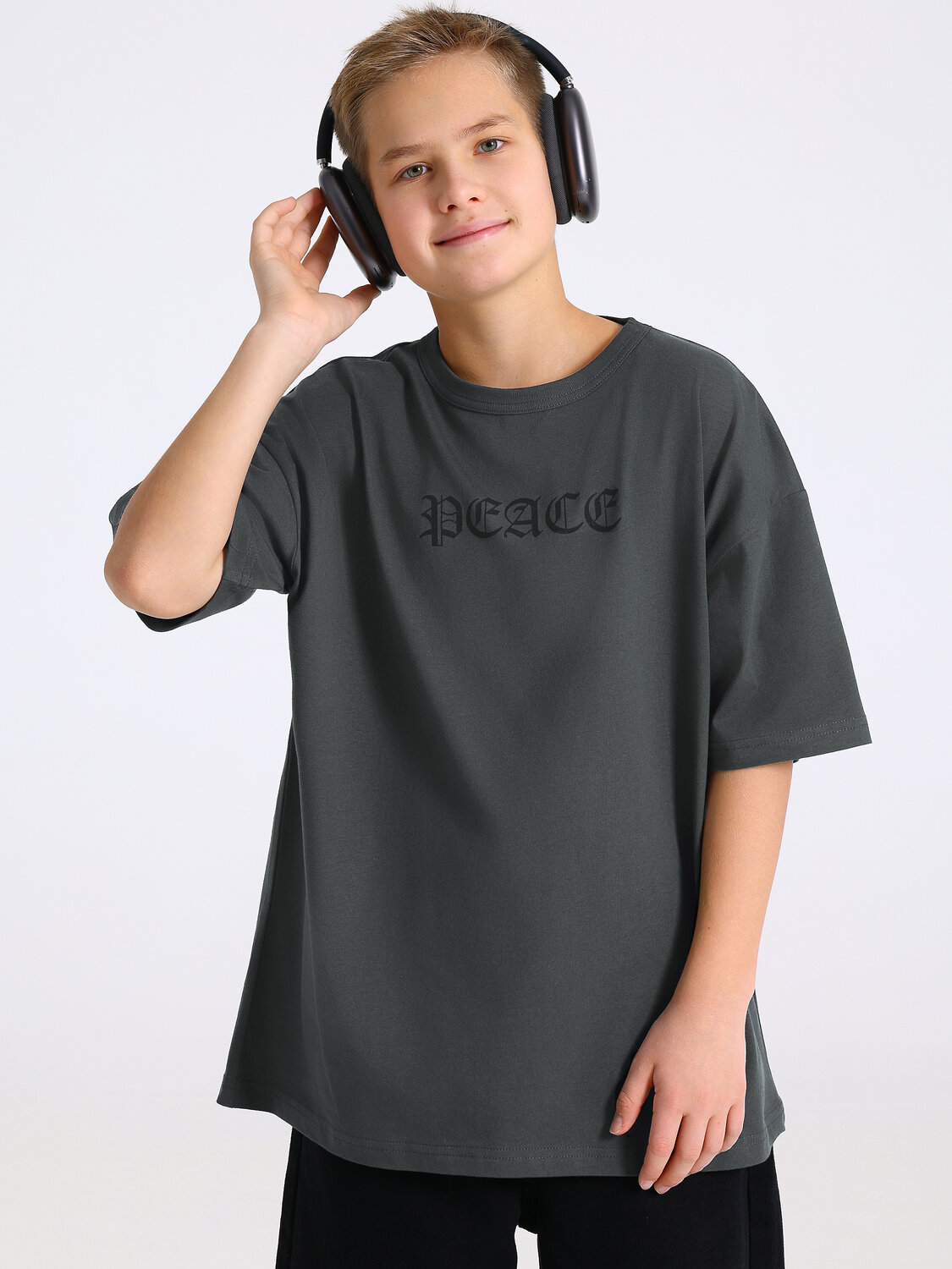 Апрель Футболка 573574 1ПДФК4606001 темно-серый