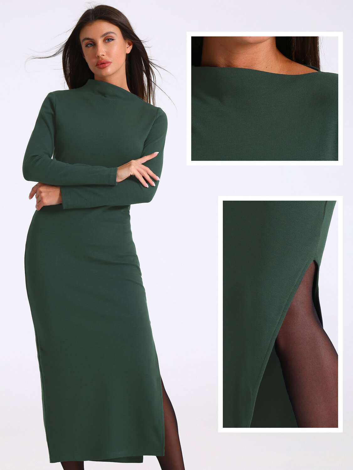 Апрель Платье 573587 1ЖПД4577200 темно-зеленый