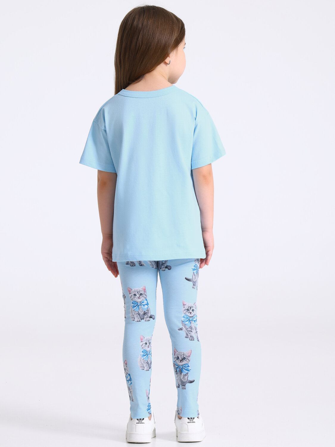 Апрель Комплект 573615 2ДДР5705001н голубой+котята с бантами на голубом / Котята с бантами