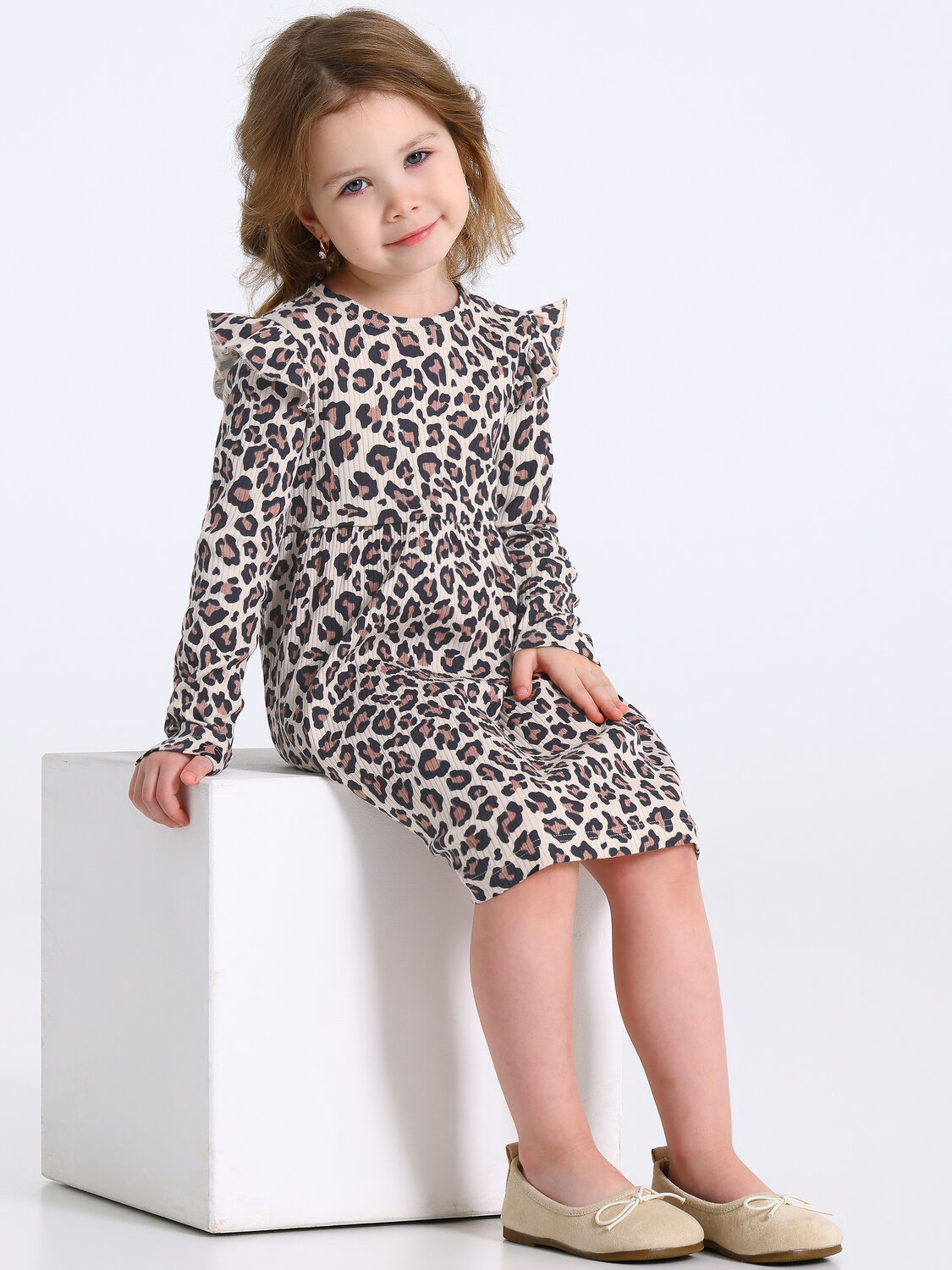 Апрель Платье 573627 1ДПД4966223н коричневый леопард на бежевом