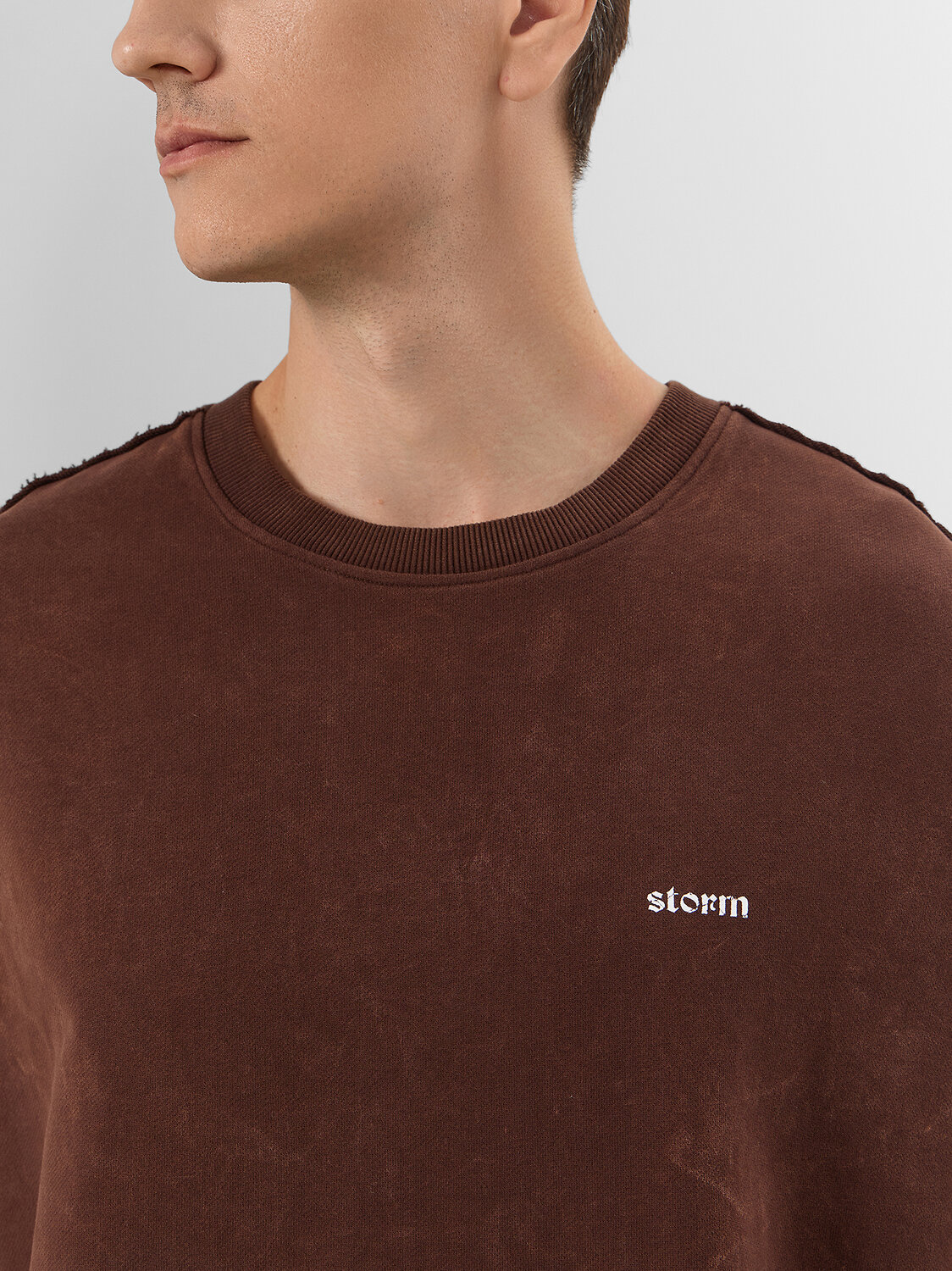 MARK FORMELLE Свитшот 573665 121943 ACID WASH шоколадный +печать