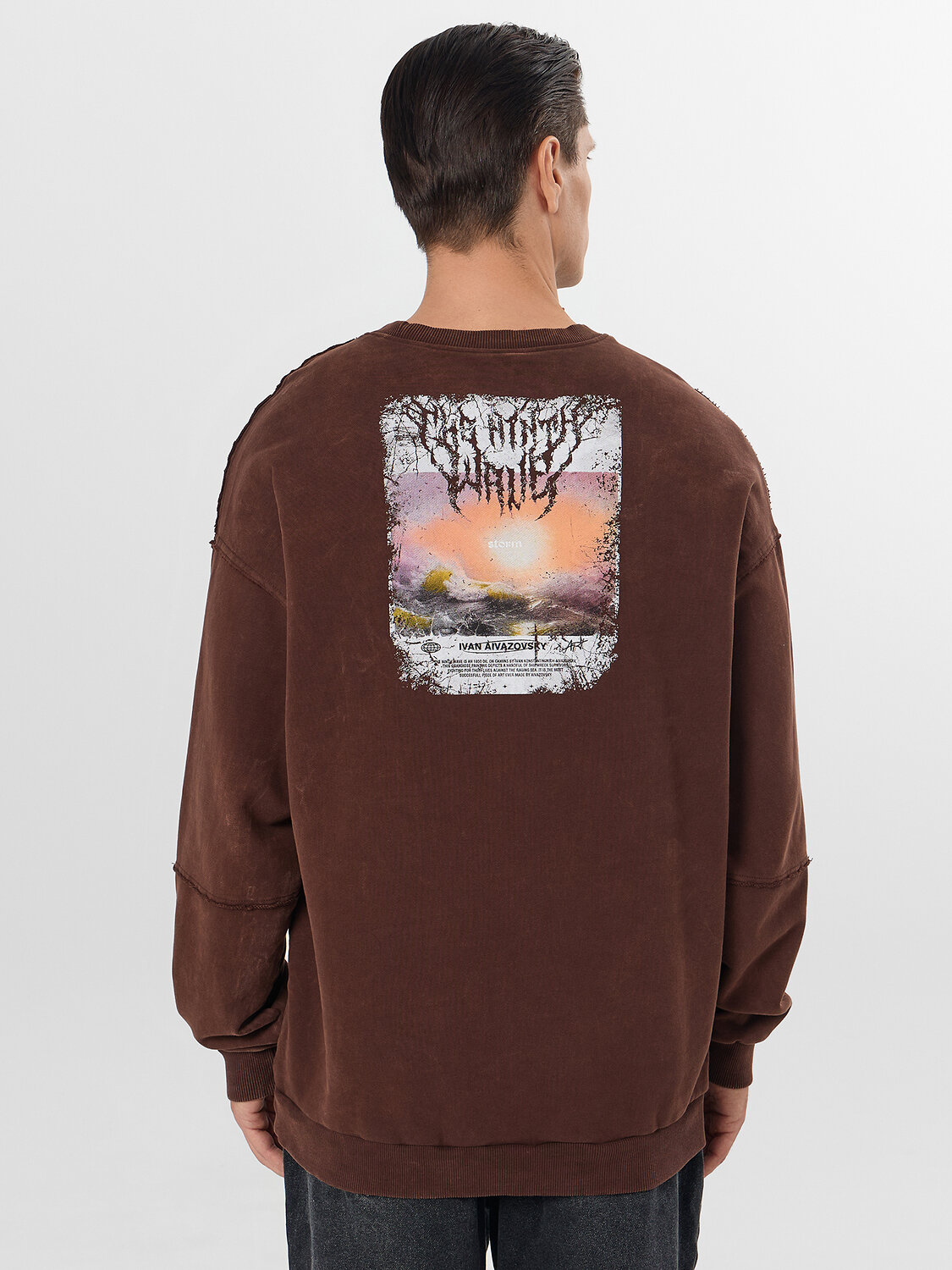 MARK FORMELLE Свитшот 573665 121943 ACID WASH шоколадный +печать