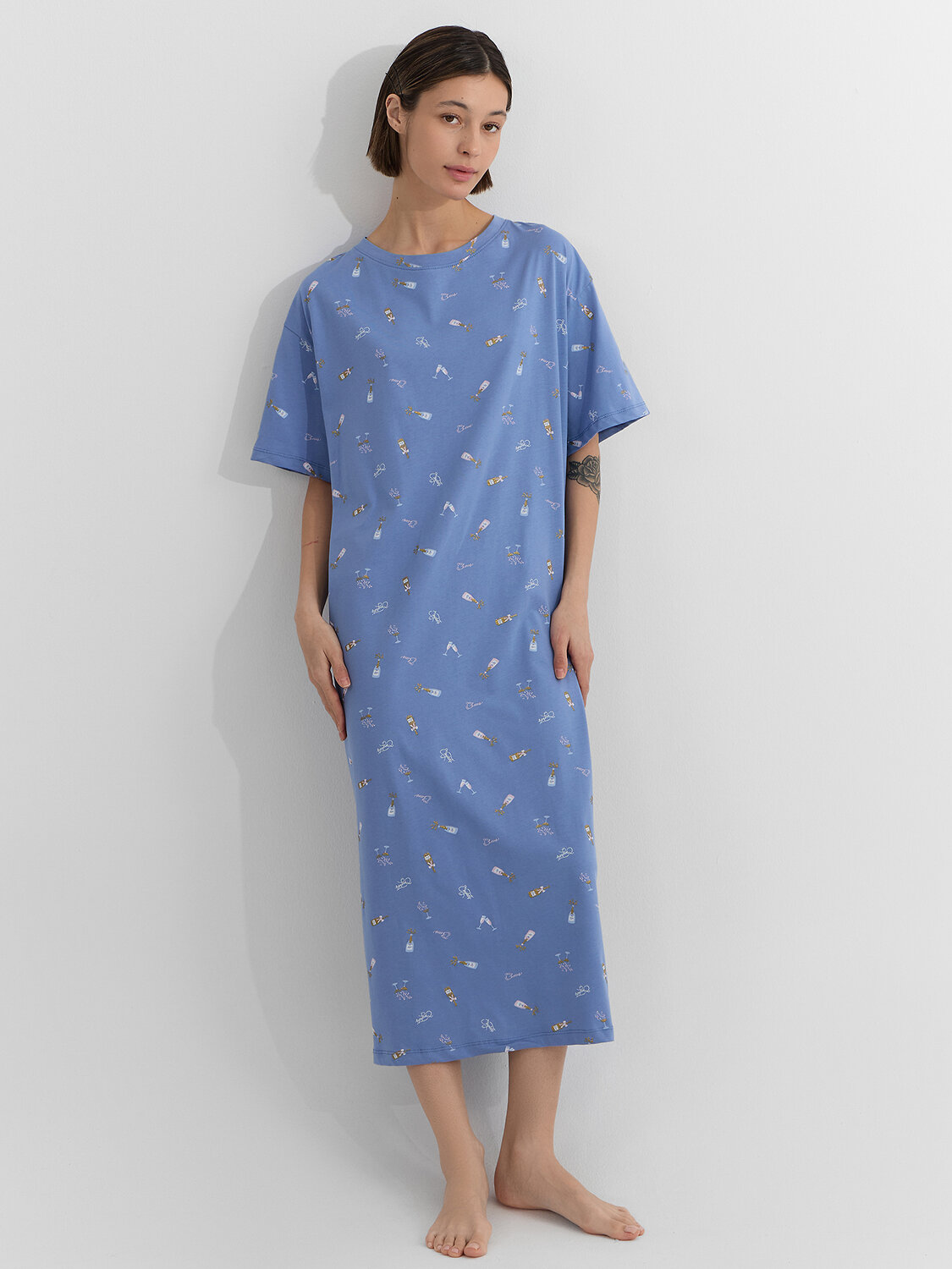 MARK FORMELLE Сорочка 573723 572396 бокальчики на синем