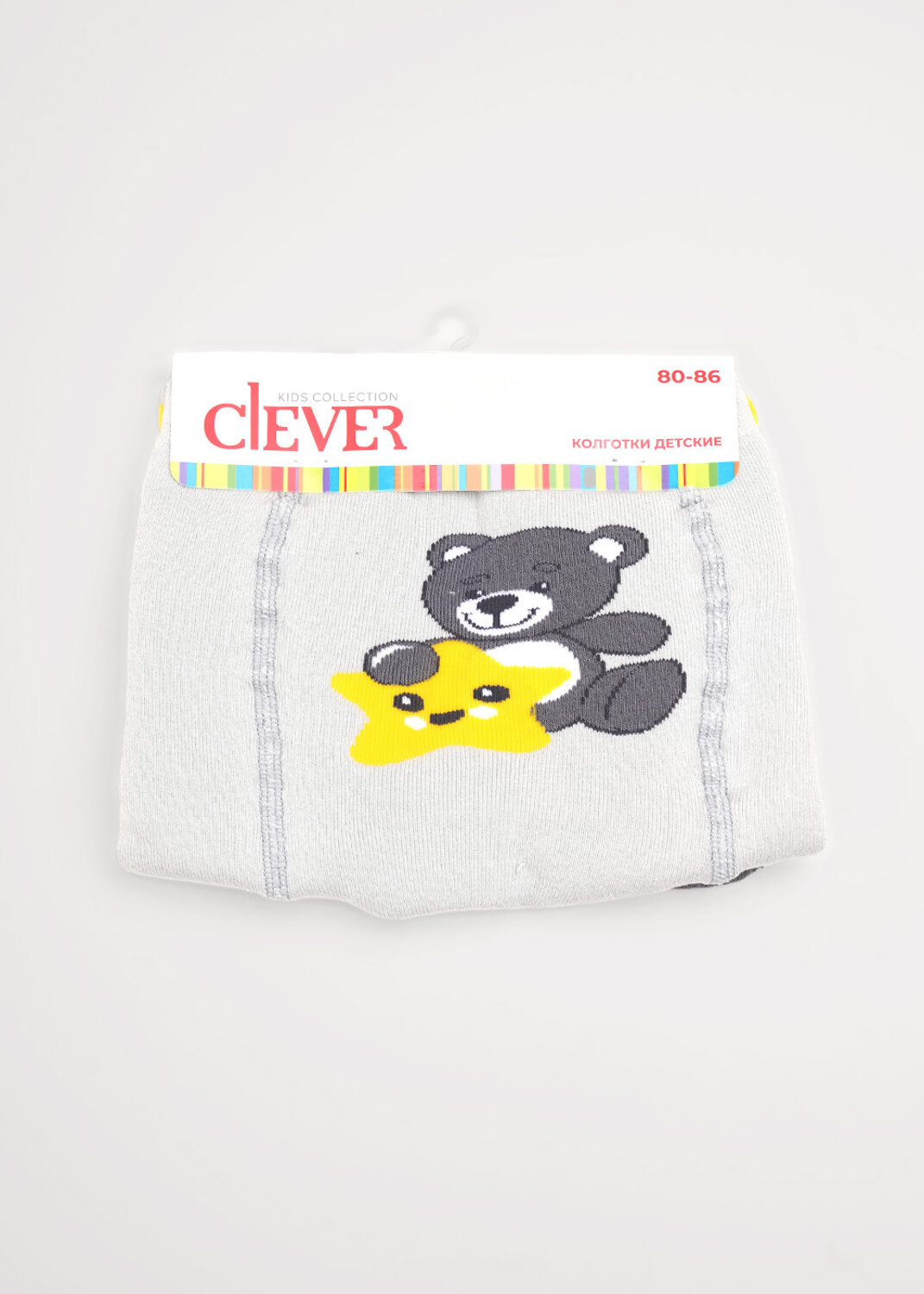 CLEVER Колготки 573825 КД203 68-86 св.серый