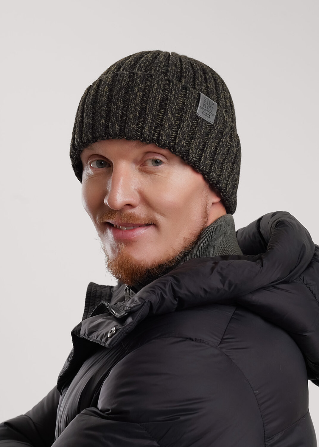 CLEVER Шапка 573851 453812ап чёрный/т.хаки