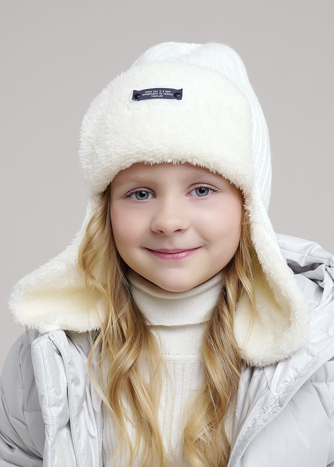 CLEVER Шапка 573852 454520ап мех молочный