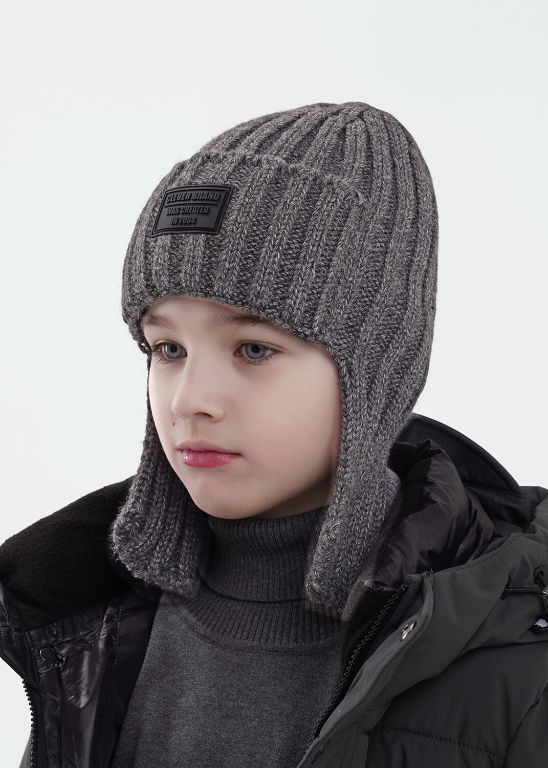 CLEVER Шапка 573853 454367ап флис меланж серый