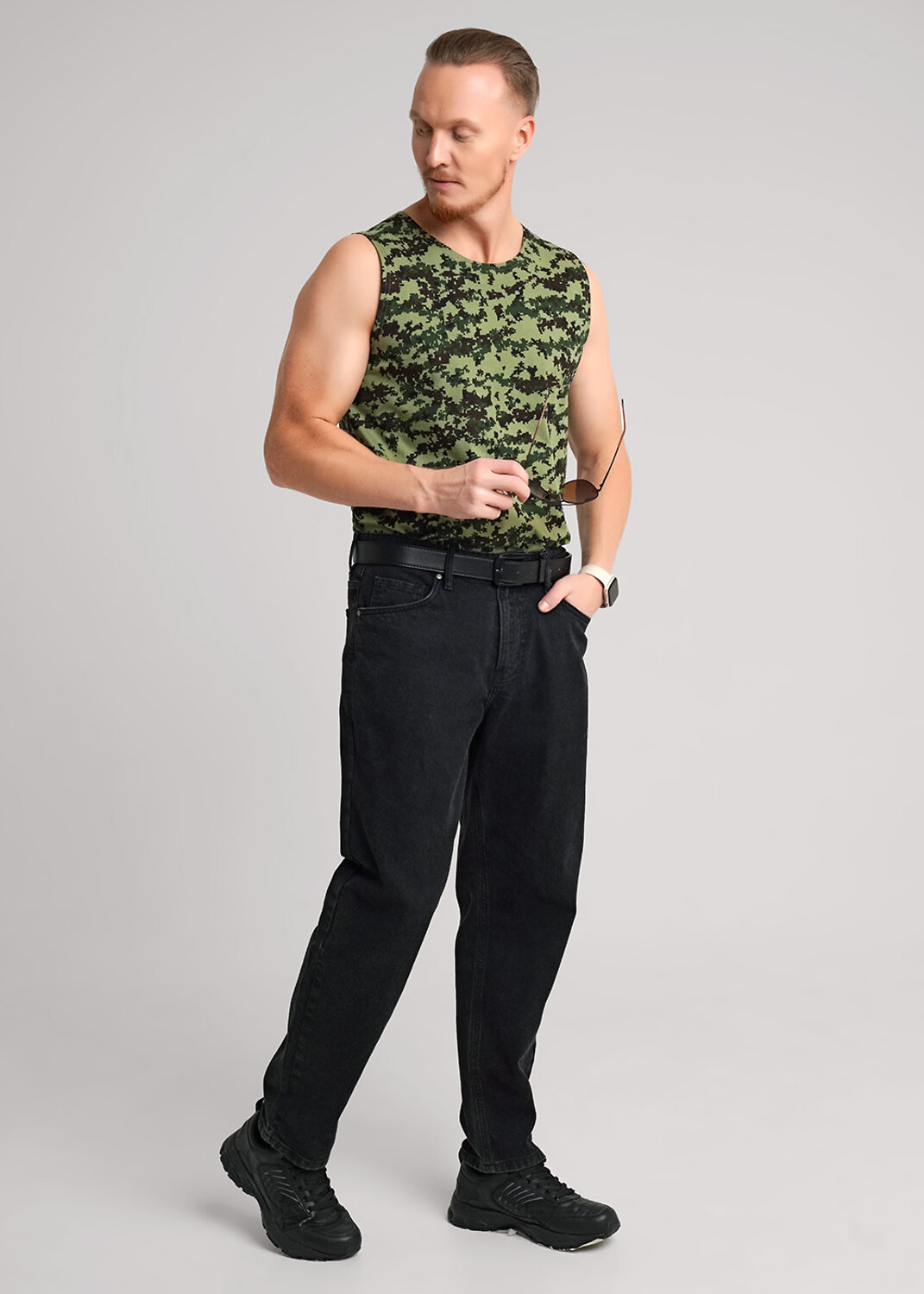 ЭЙС Майка 573879 600221 т.коричневый/т.зелёный