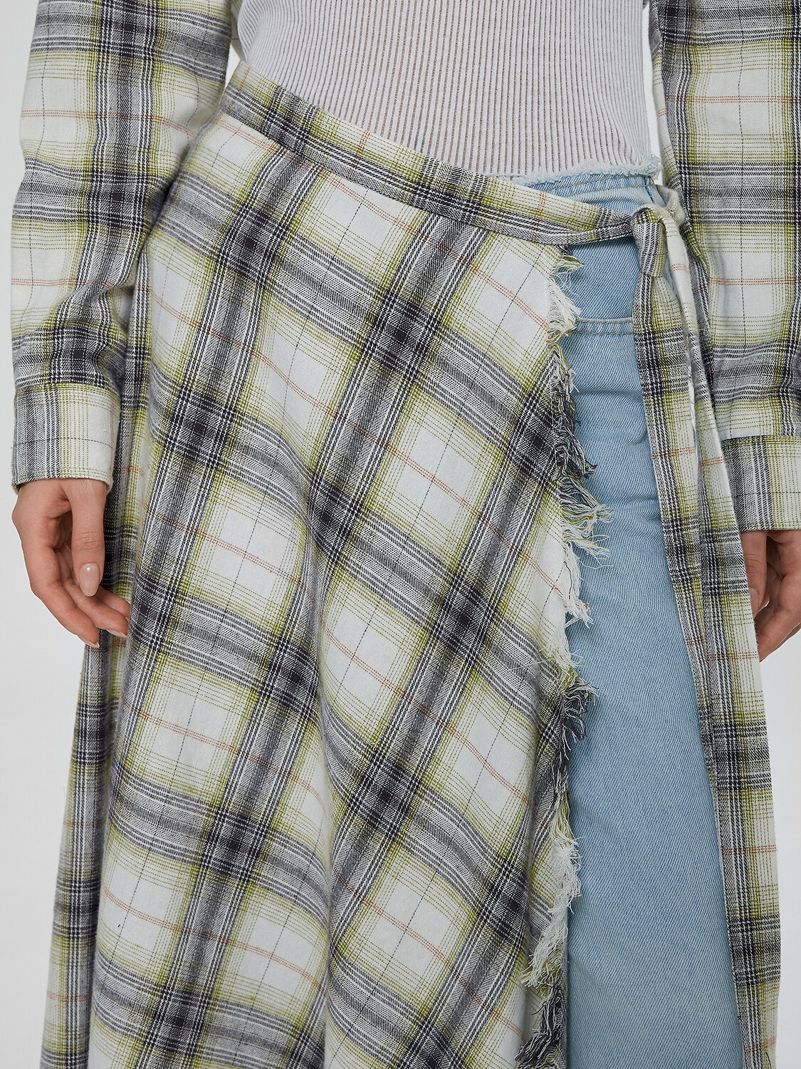 MARK FORMELLE Юбка 574135 152818 бежево -серая клетка