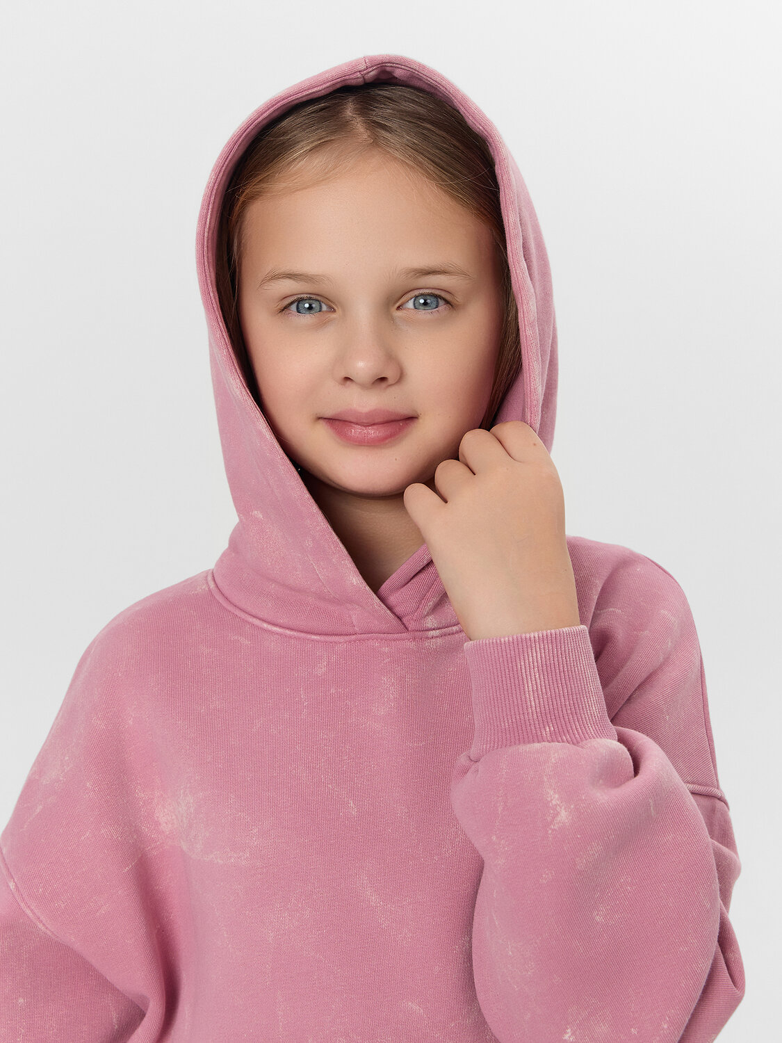 MARK FORMELLE Худи 574151 127979 ACID WASH пыльно -розовый +печать