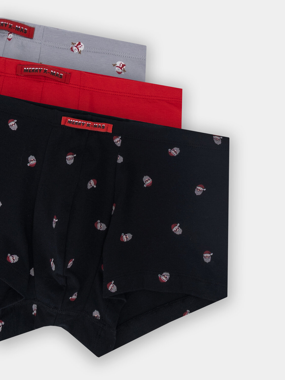 MARK FORMELLE Трусы 574225 411122-3 мелкая набивка на черном +красный +снеговики на сером