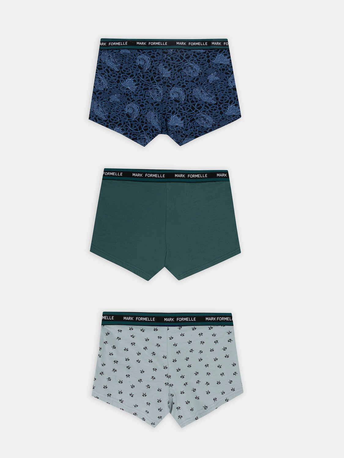 MARK FORMELLE Трусы 574228 411124-3 топоры на зеленом льду +т.зеленый +узор на черном