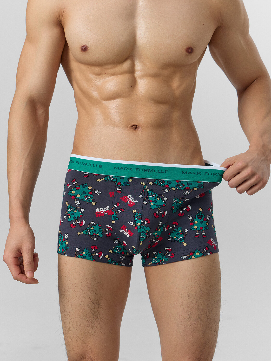 MARK FORMELLE Трусы 574232 411124-3 елки на черном +зеленый +ч.клетка на зеленом