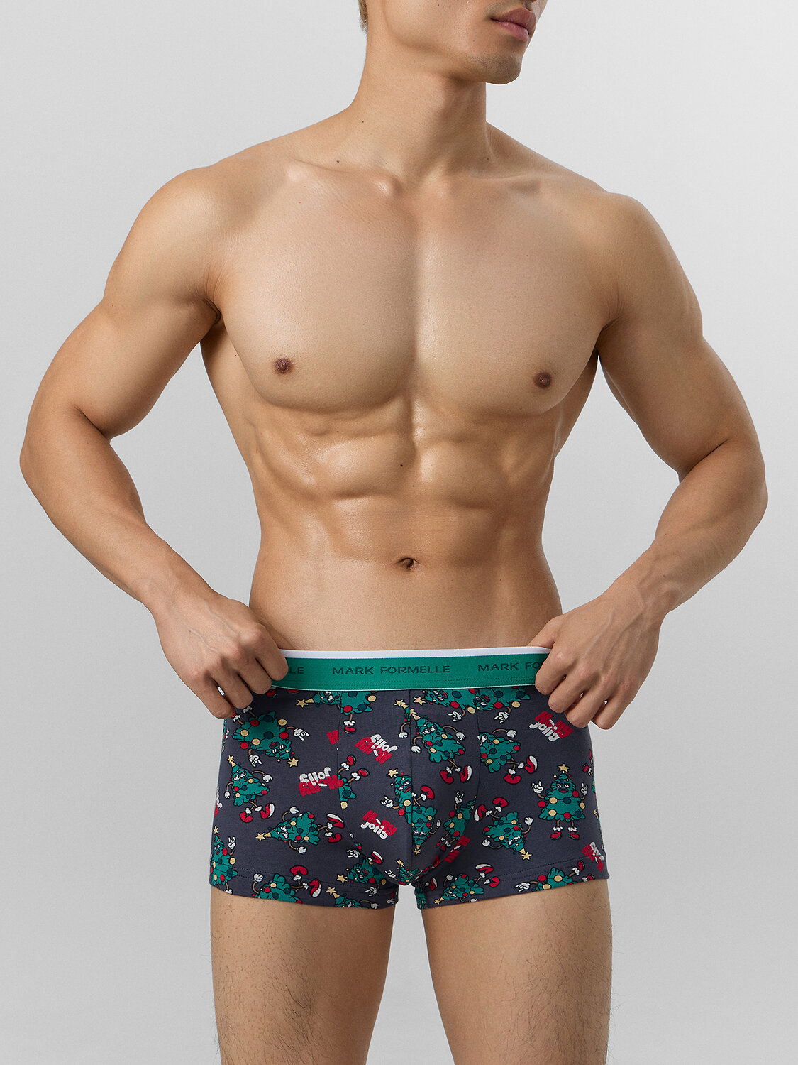 MARK FORMELLE Трусы 574232 411124-3 елки на черном +зеленый +ч.клетка на зеленом