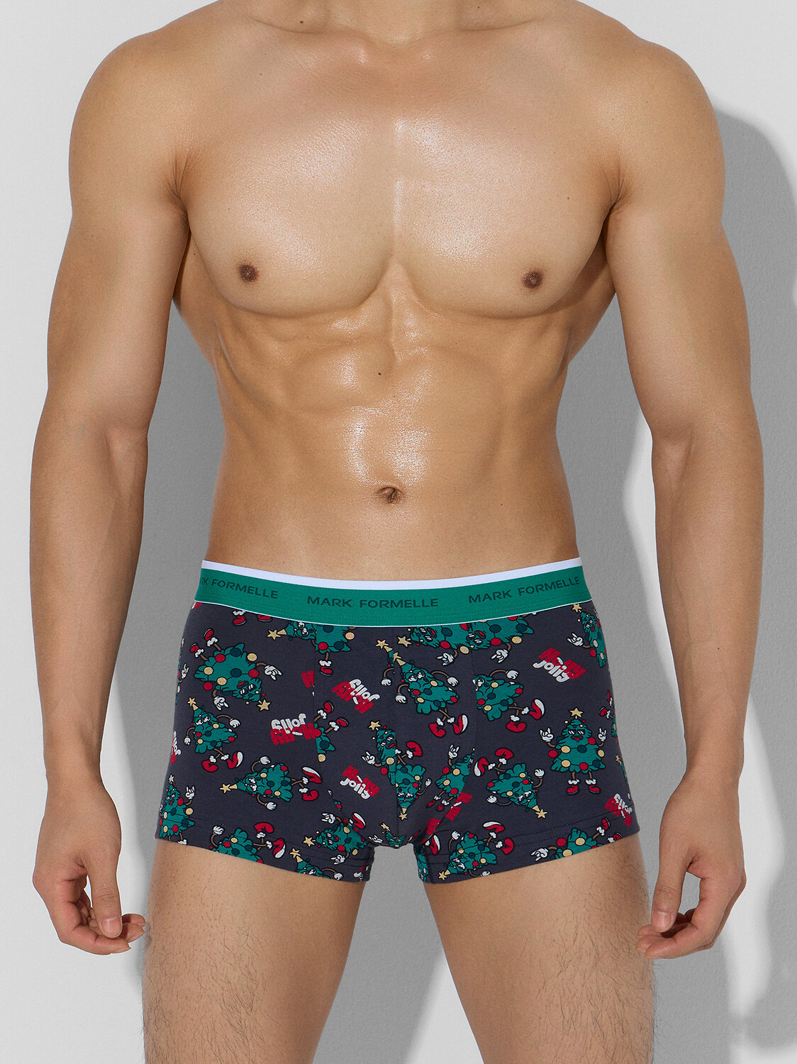 MARK FORMELLE Трусы 574232 411124-3 елки на черном +зеленый +ч.клетка на зеленом