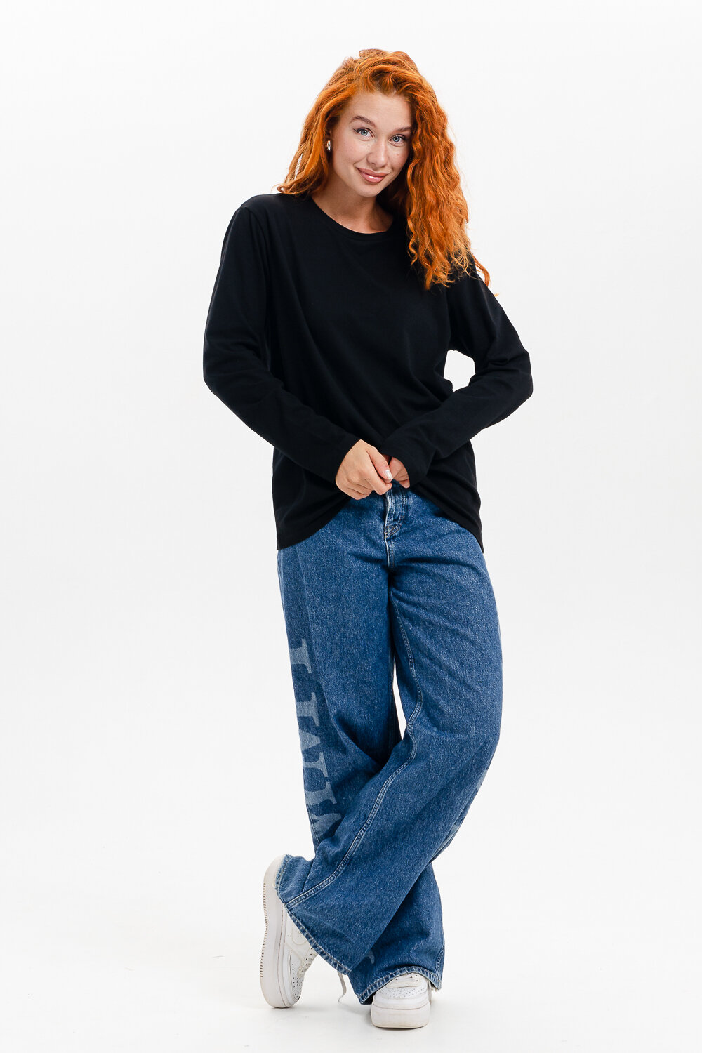 Натали Лонгслив 574378 14403 белый+черный