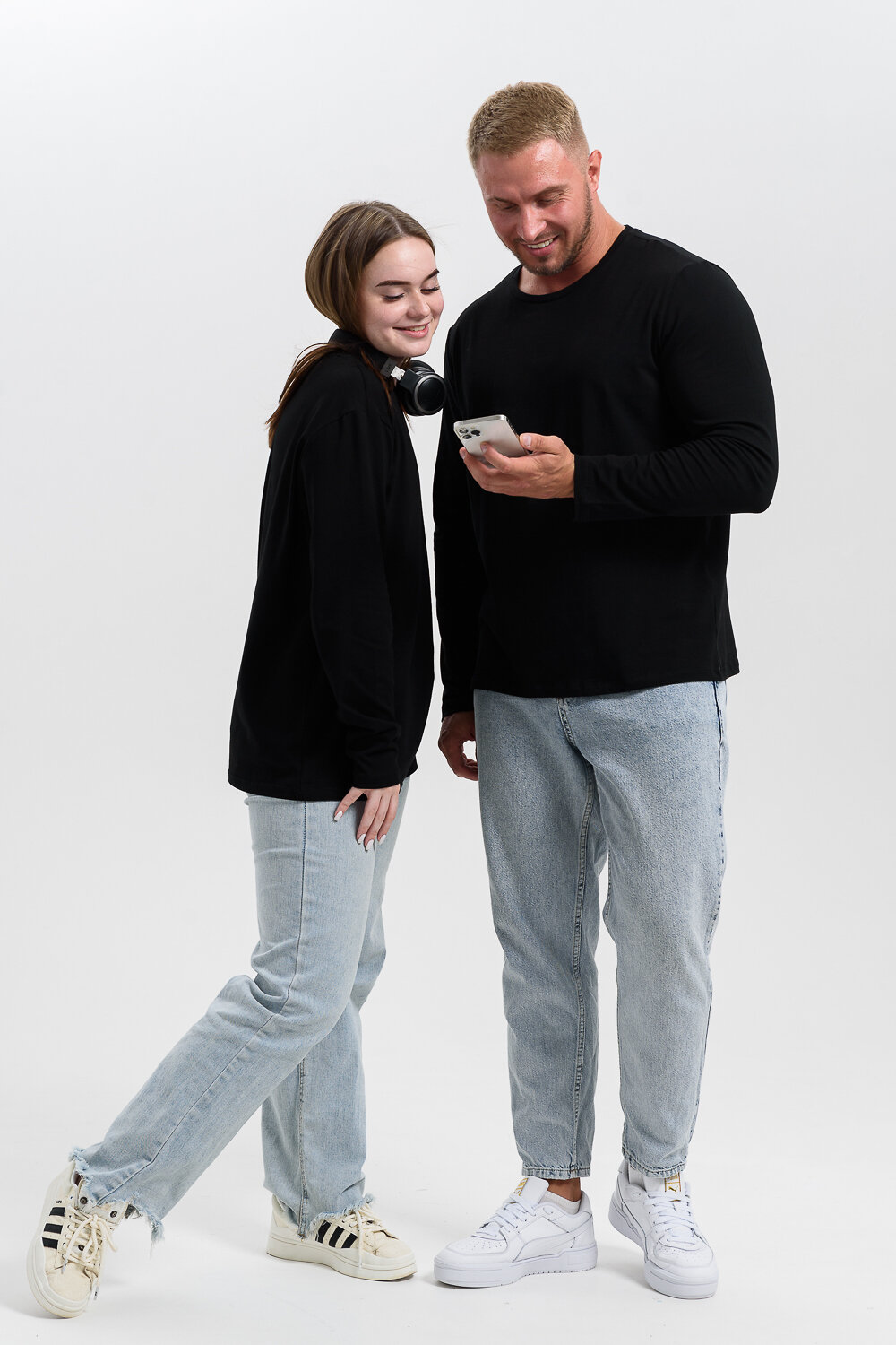 Натали Лонгслив 574378 14403 белый+черный