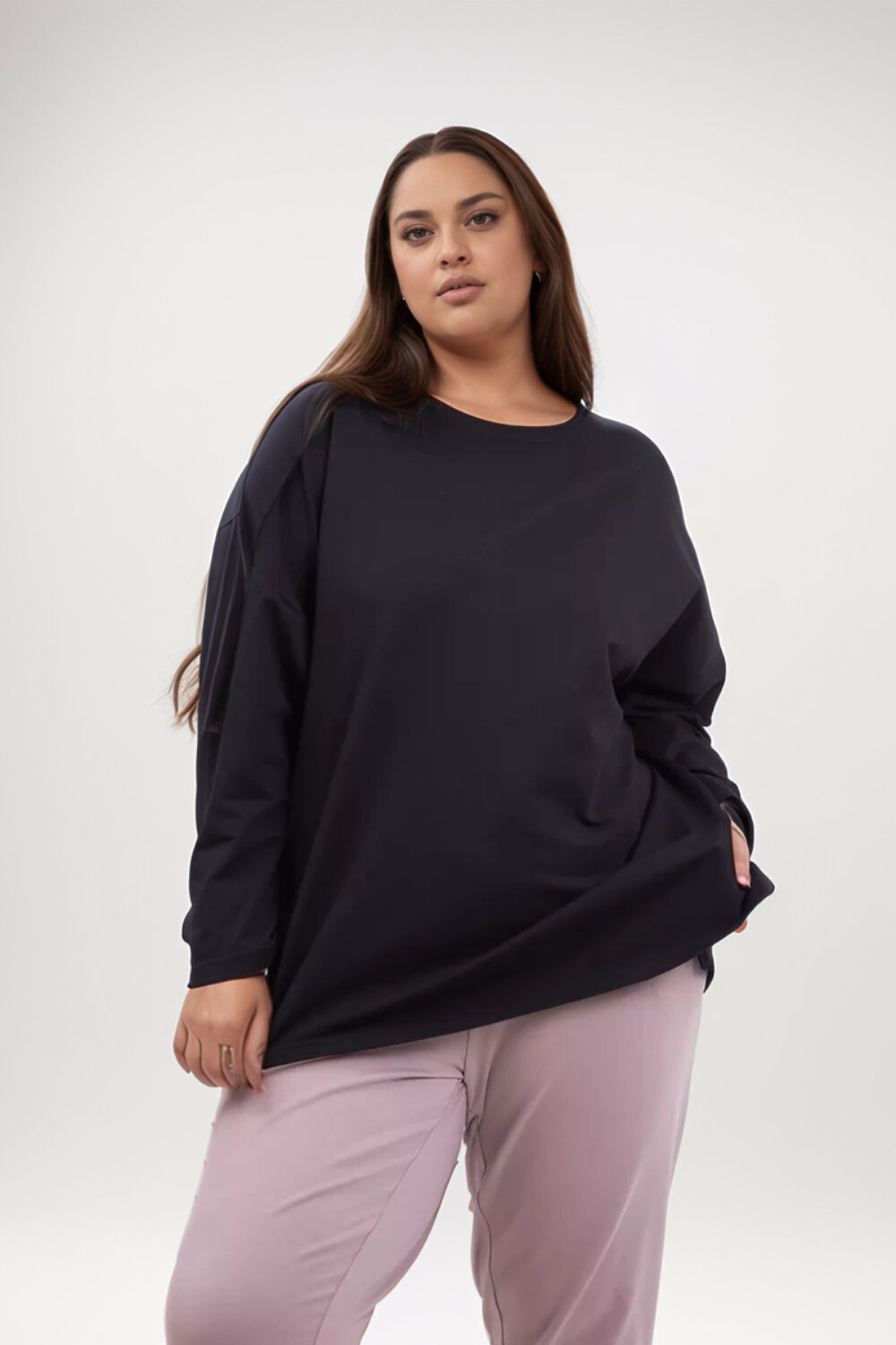 Натали Лонгслив 574378 14403 белый+черный