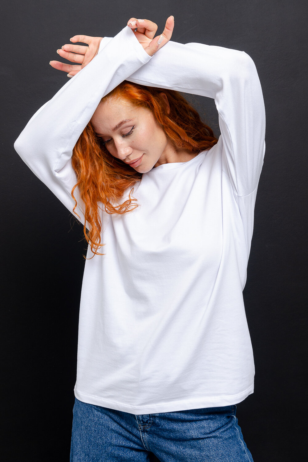 Натали Лонгслив 574378 14403 белый+черный