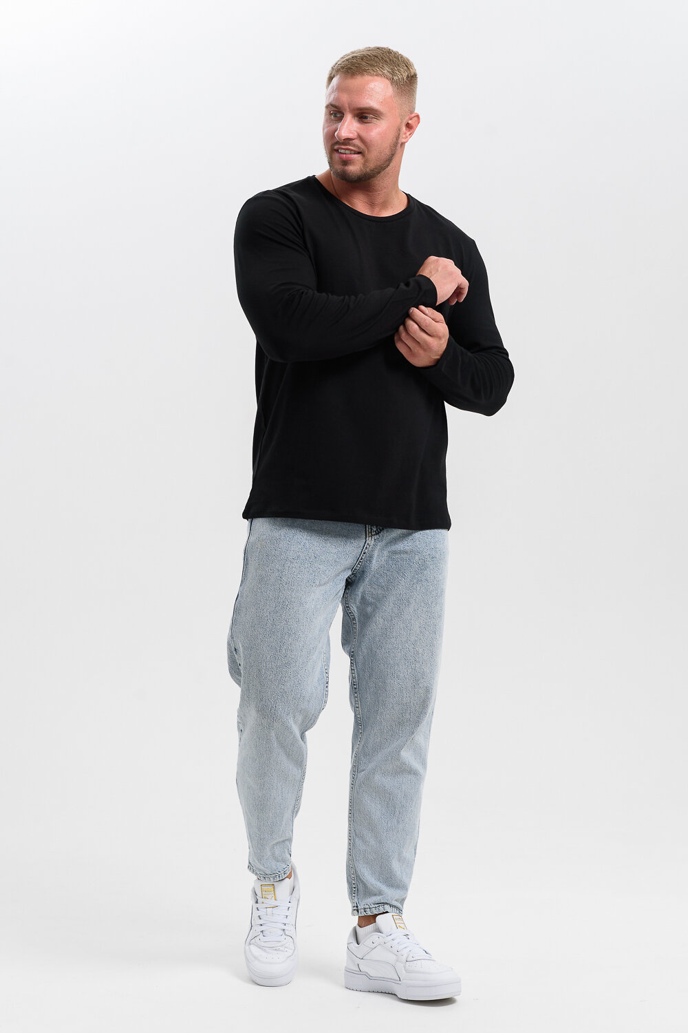 Натали Лонгслив 574378 14403 белый+черный