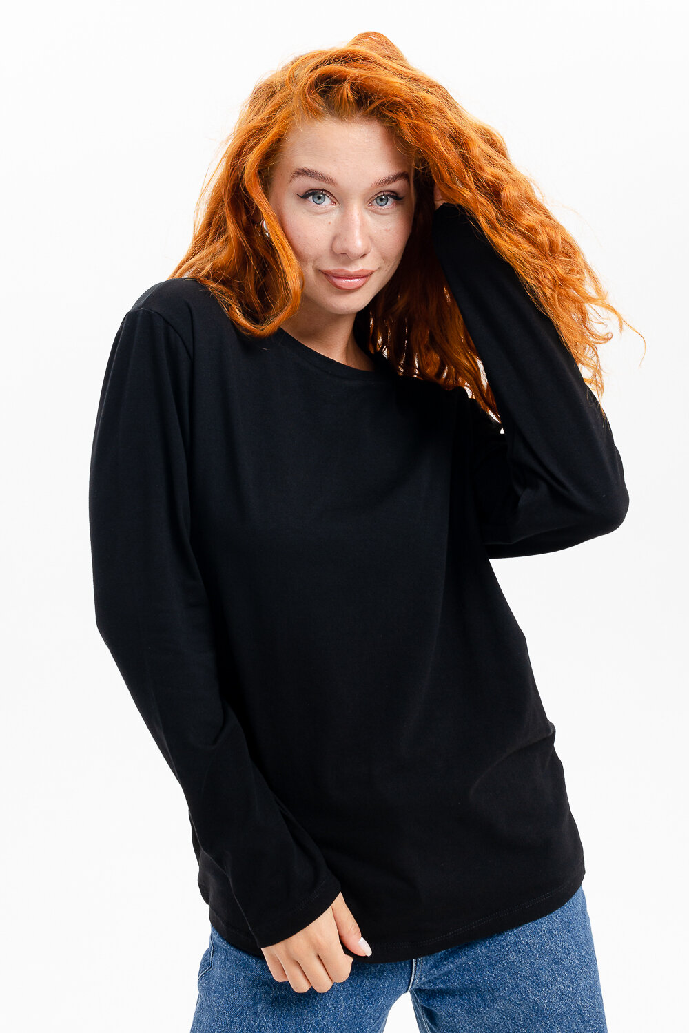 Натали Лонгслив 574378 14403 белый+черный