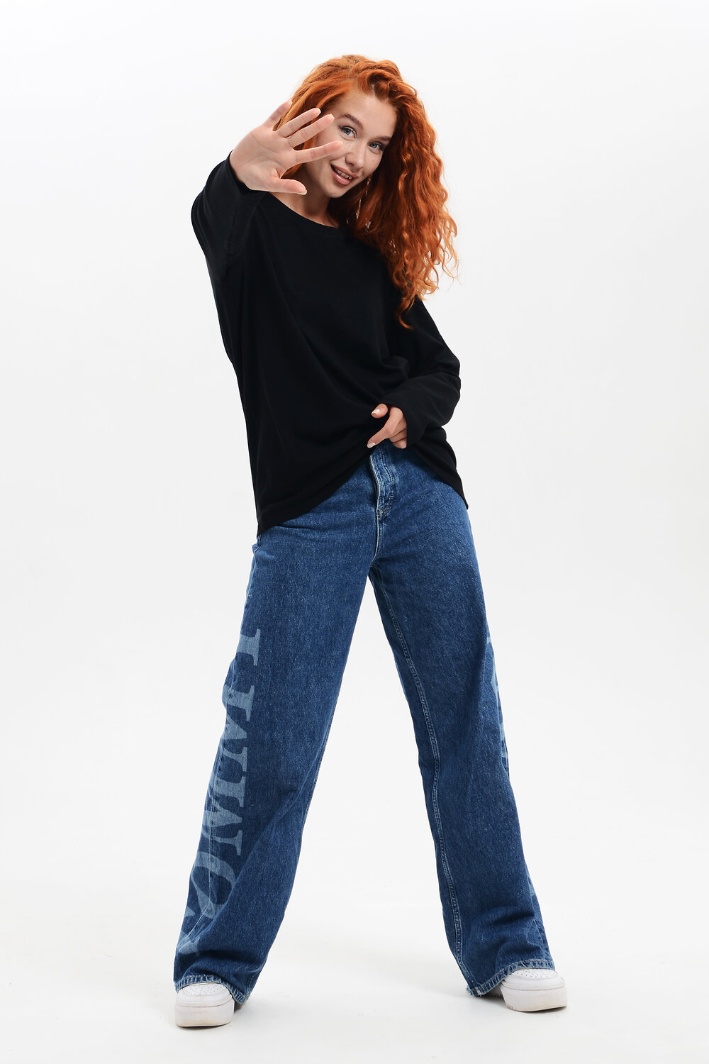 Натали Лонгслив 574378 14403 белый+черный