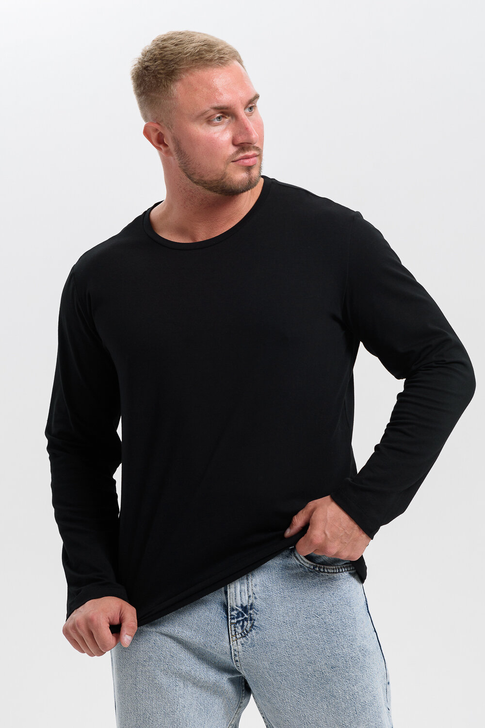 Натали Лонгслив 574378 14403 белый+черный