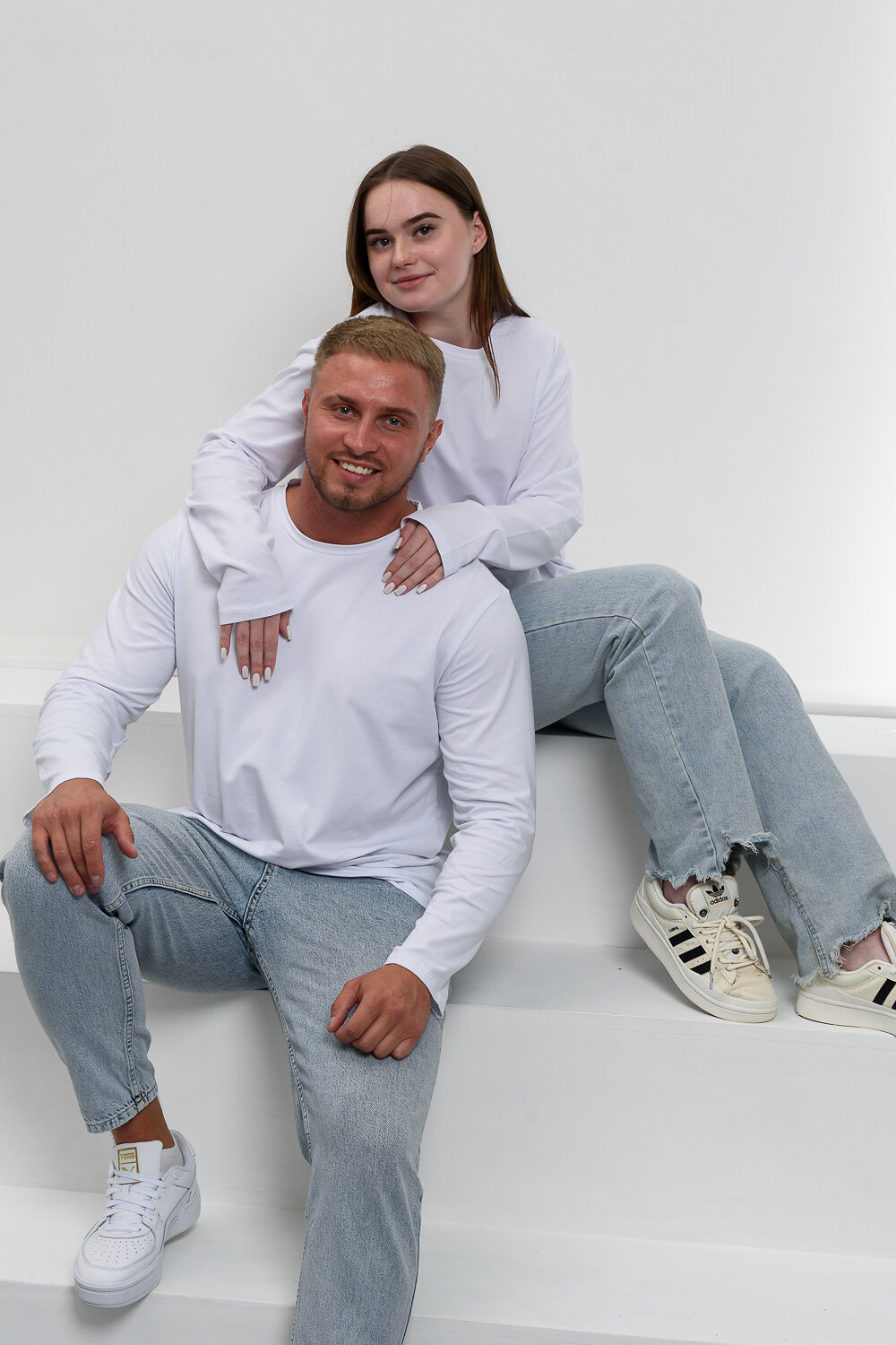 Натали Лонгслив 574378 14403 белый+черный