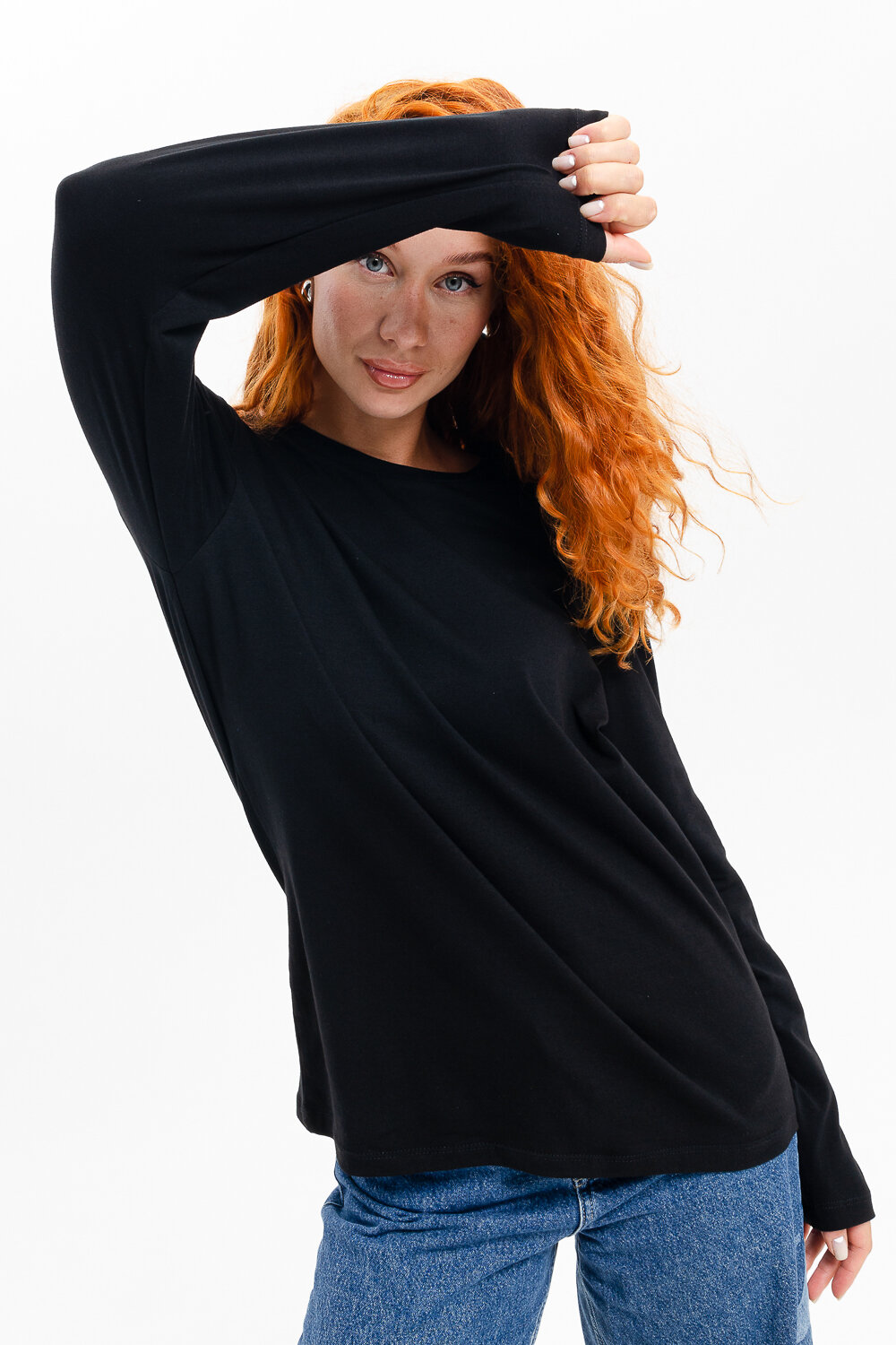 Натали Лонгслив 574378 14403 белый+черный