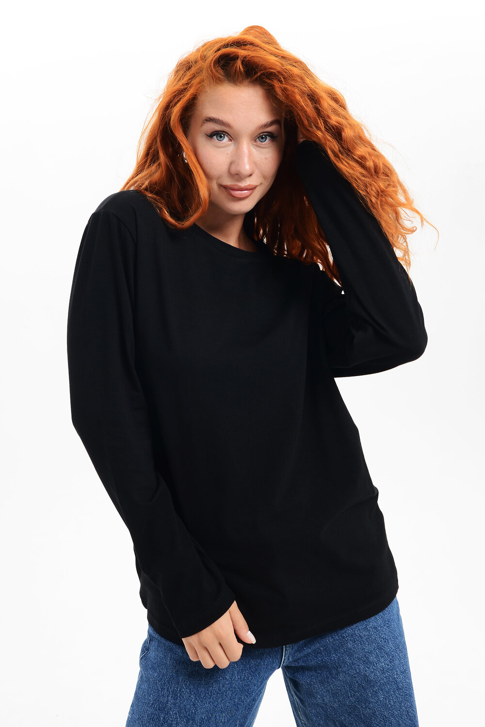 Натали Лонгслив 574378 14403 белый+черный