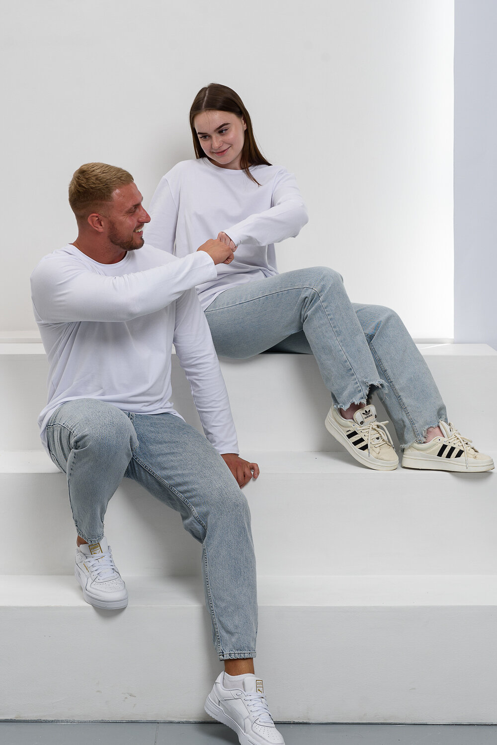 Натали Лонгслив 574378 14403 белый+черный