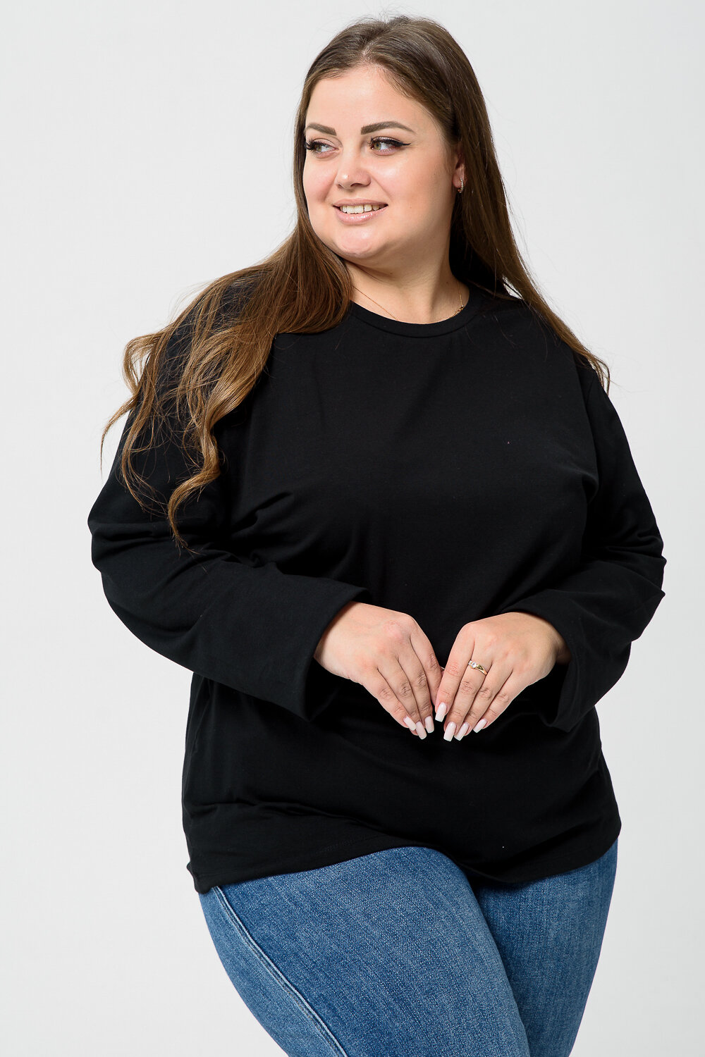 Натали Лонгслив 574378 14403 белый+черный