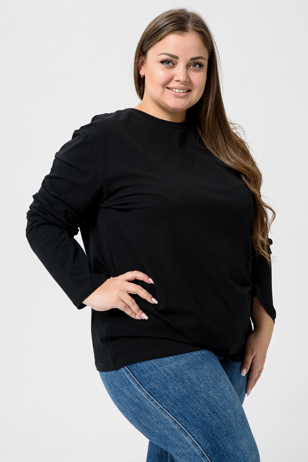 Натали Лонгслив 574378 14403 белый+черный