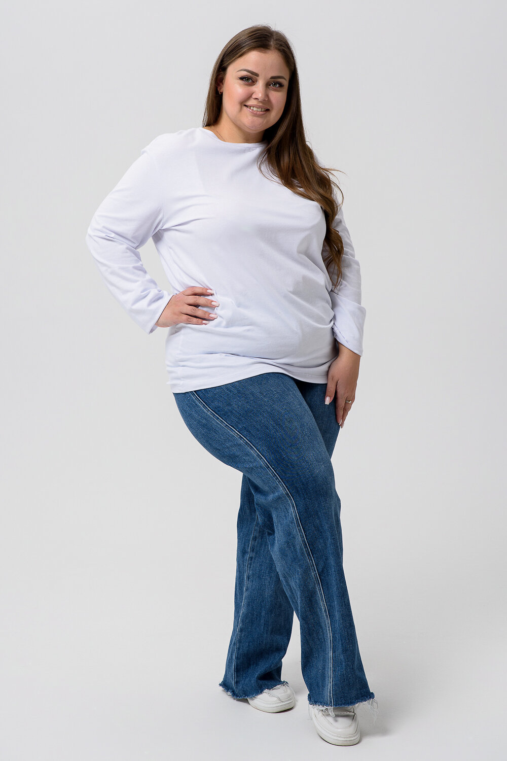 Натали Лонгслив 574378 14403 белый+черный