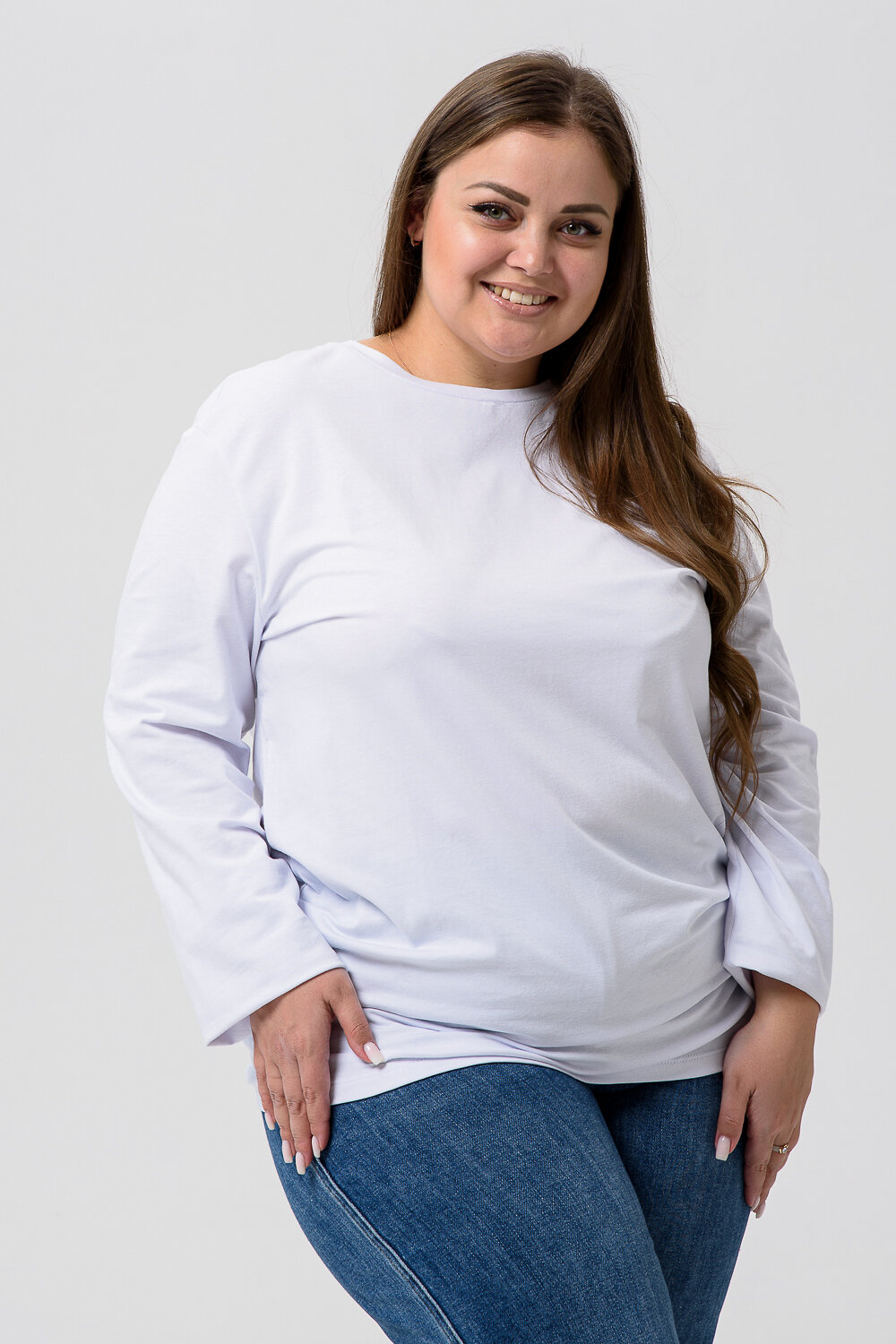 Натали Лонгслив 574378 14403 белый+черный