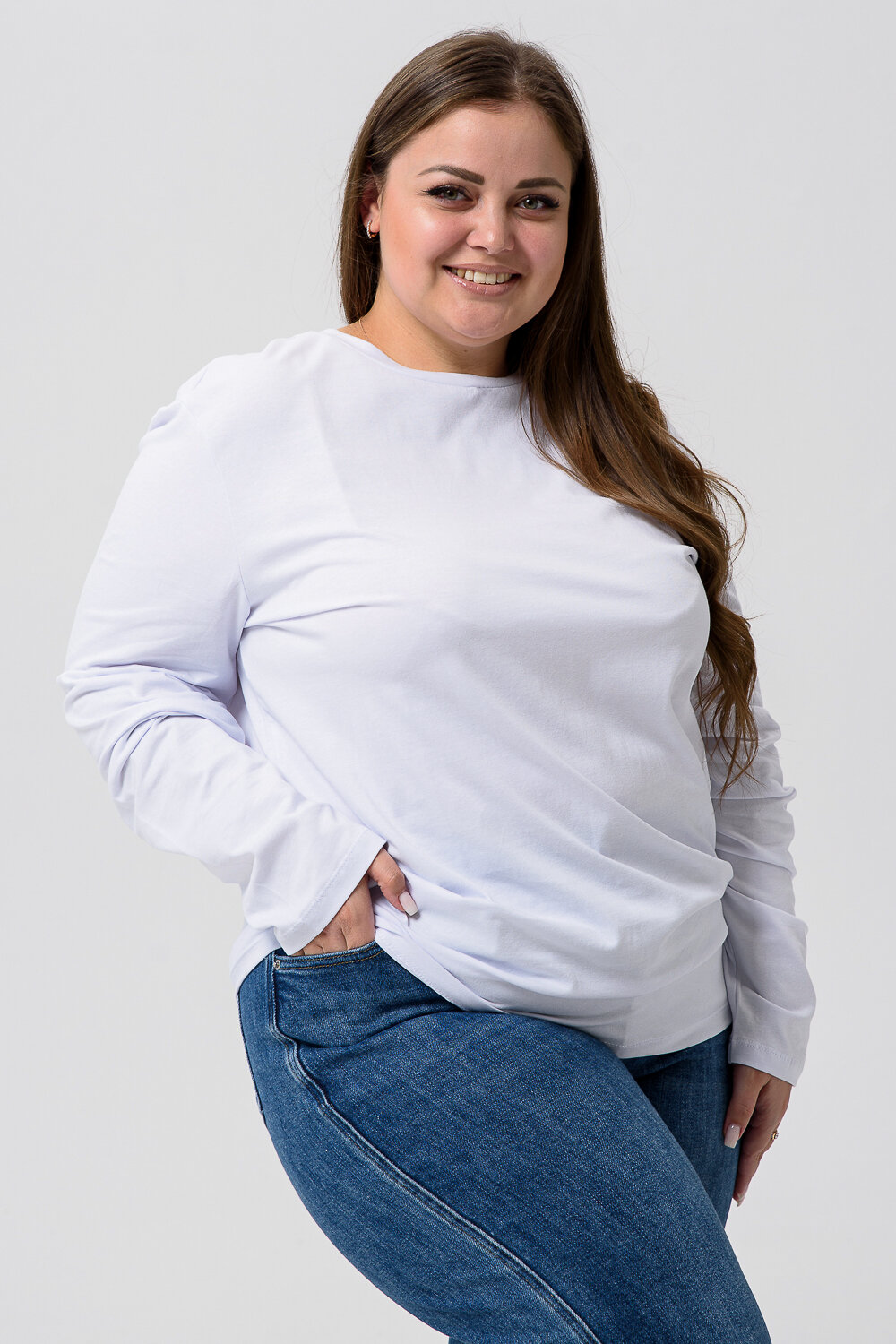 Натали Лонгслив 574378 14403 белый+черный