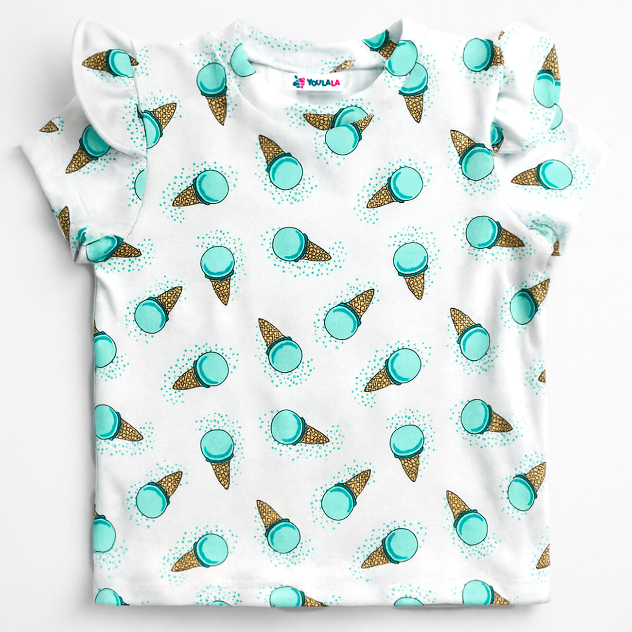 YOULALA Фуфайка 574408 1679200524 белый/бирюзовый