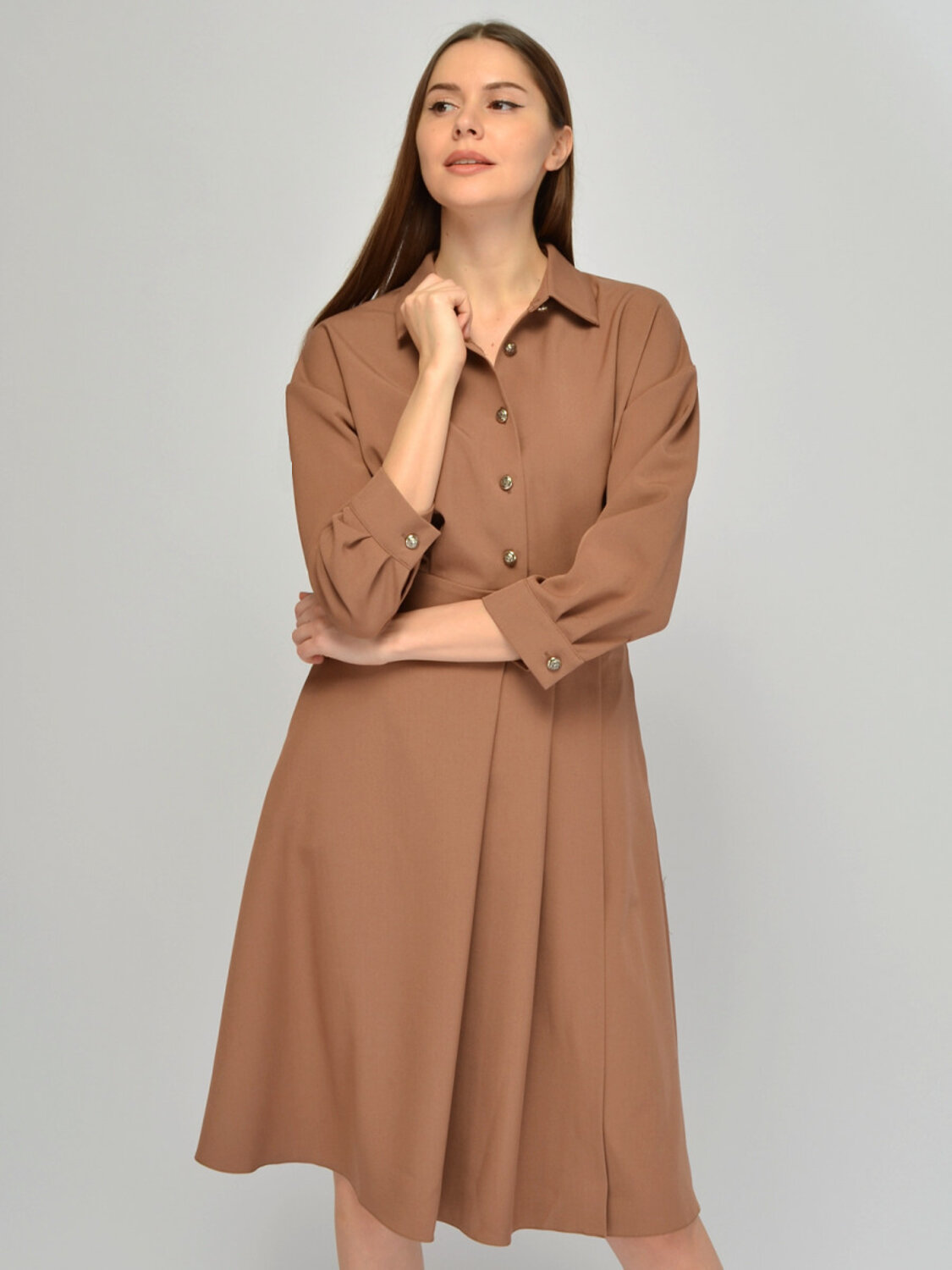 VISERDI Платье 574740 9047-кэм 4452030 кофейный