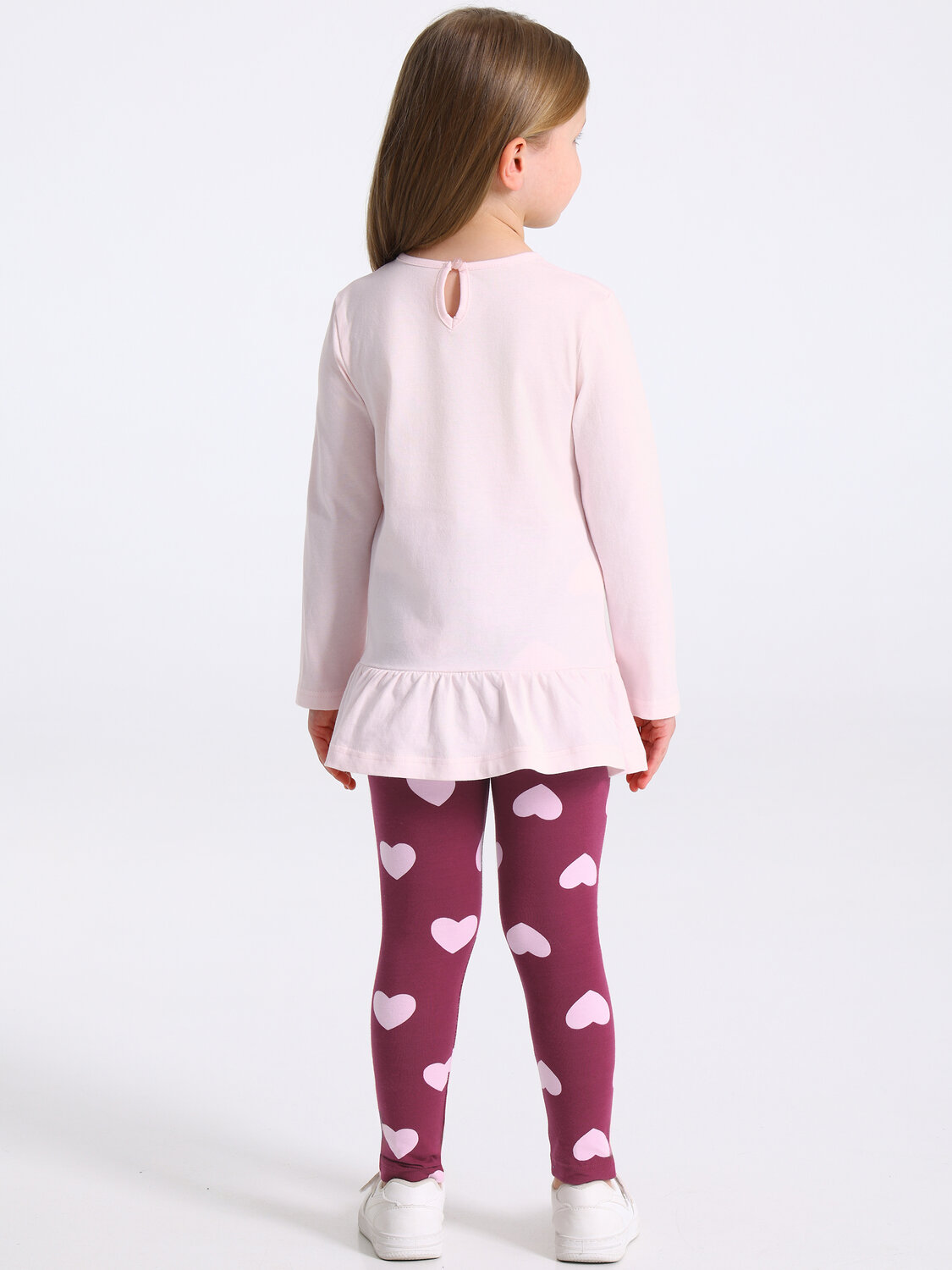 Апрель Комплект 574744 2ДТЛ5874804н нежно-розовый110+светло-розовые сердца на бордовом / Тедди с короной