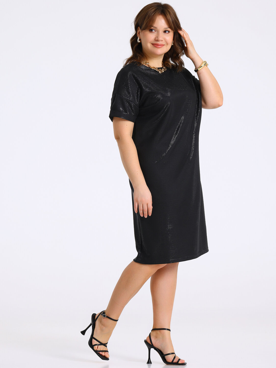 Апрель Платье 574756 1ЖПК4887933 черный с блеском