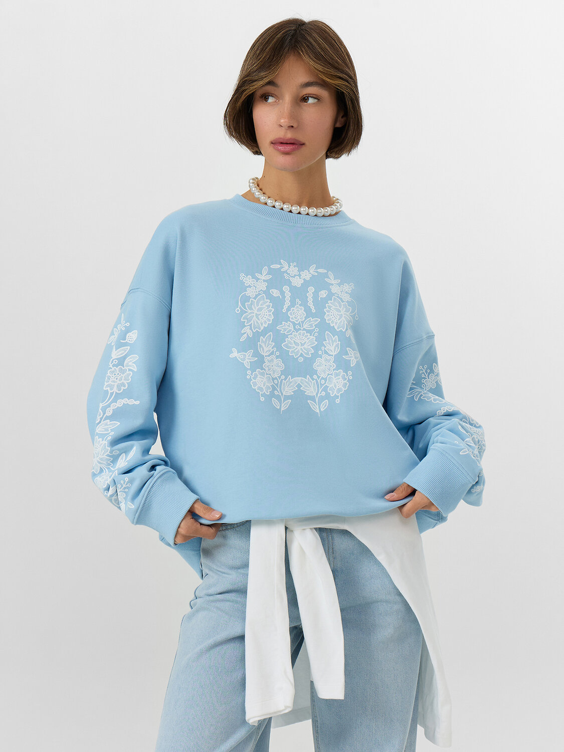 MARK FORMELLE Свитшот 574980 122813/1 св.голубой +печать