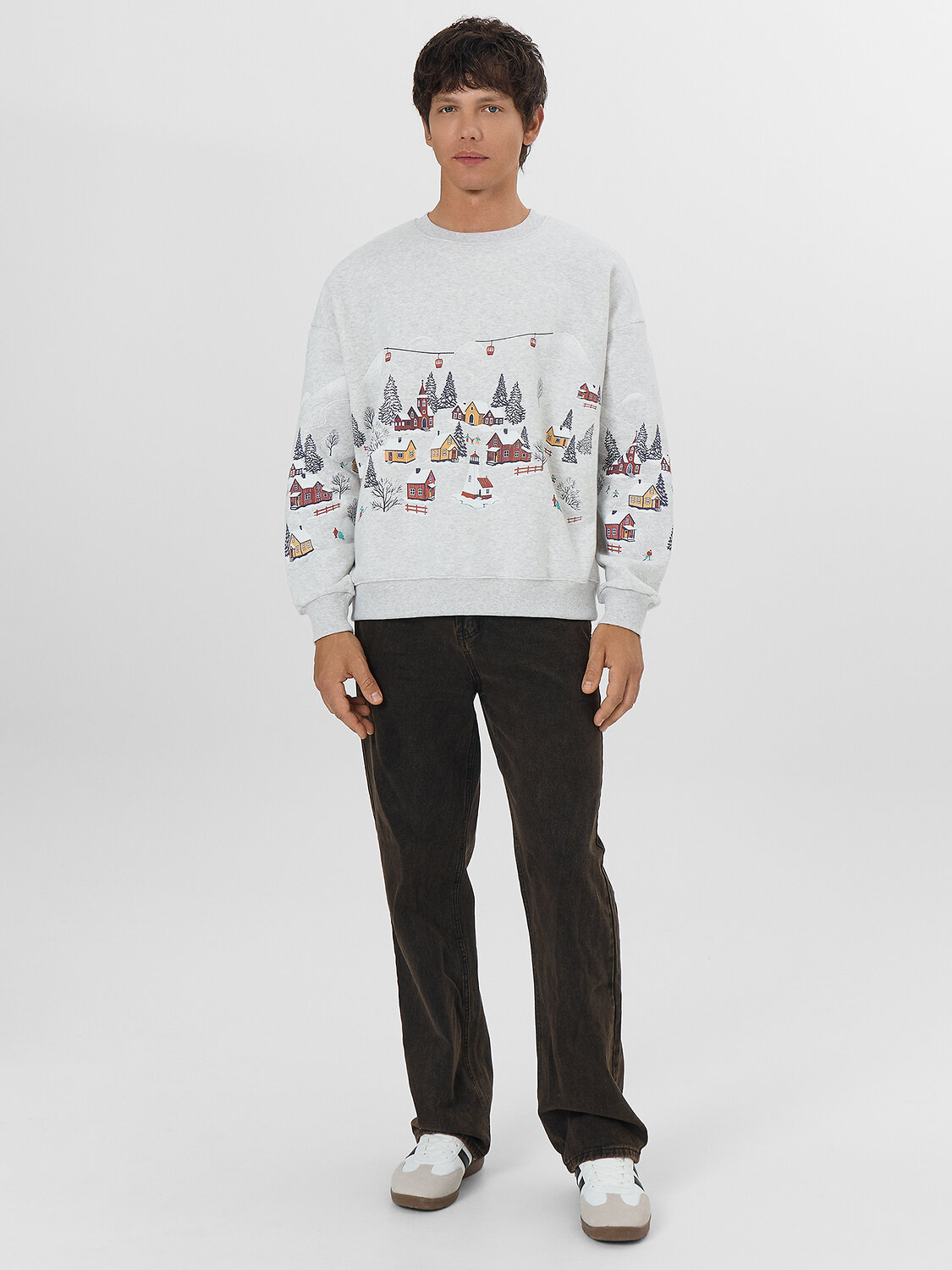 MARK FORMELLE Свитшот 574983 121866/1 серый меланж+печать