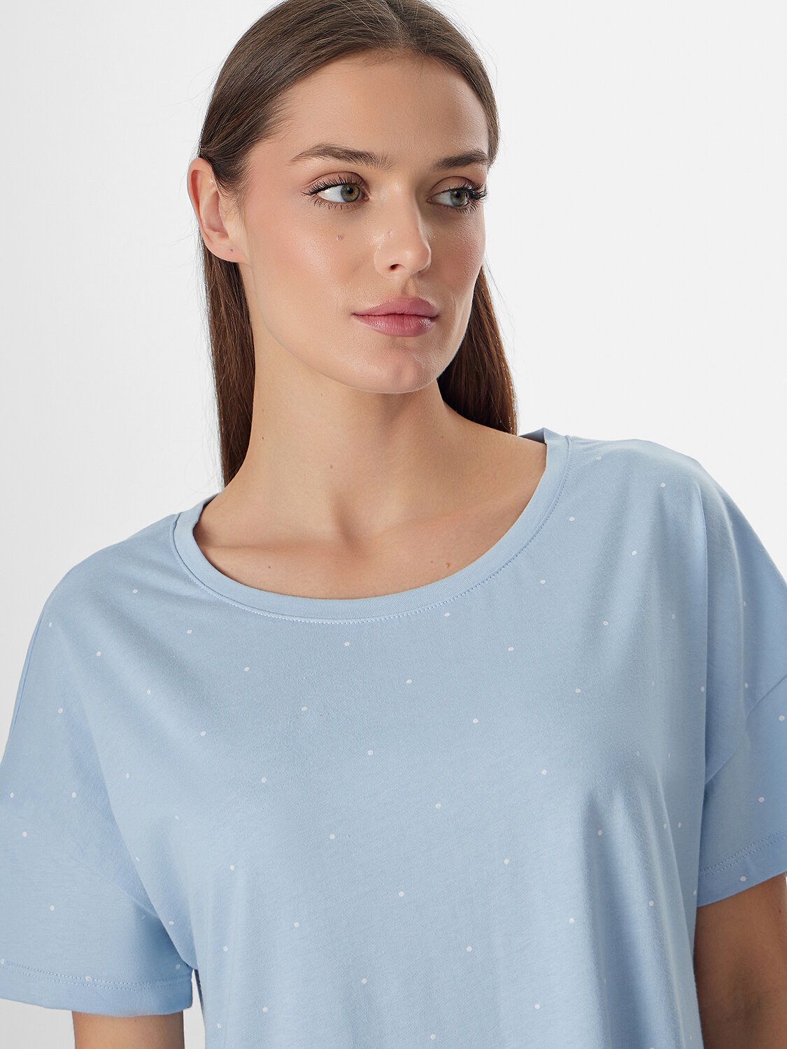 MARK FORMELLE Сорочка 574986 572310 горошек на голубом