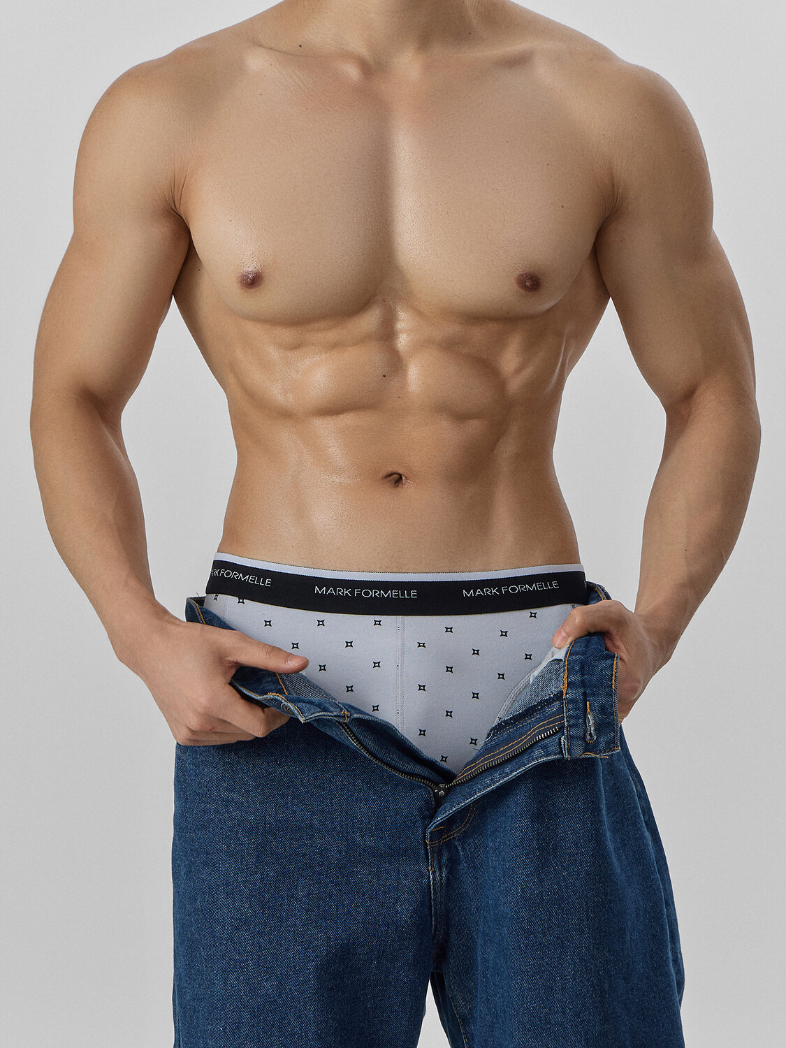 MARK FORMELLE Трусы 575018 411235 квадраты на св.сером