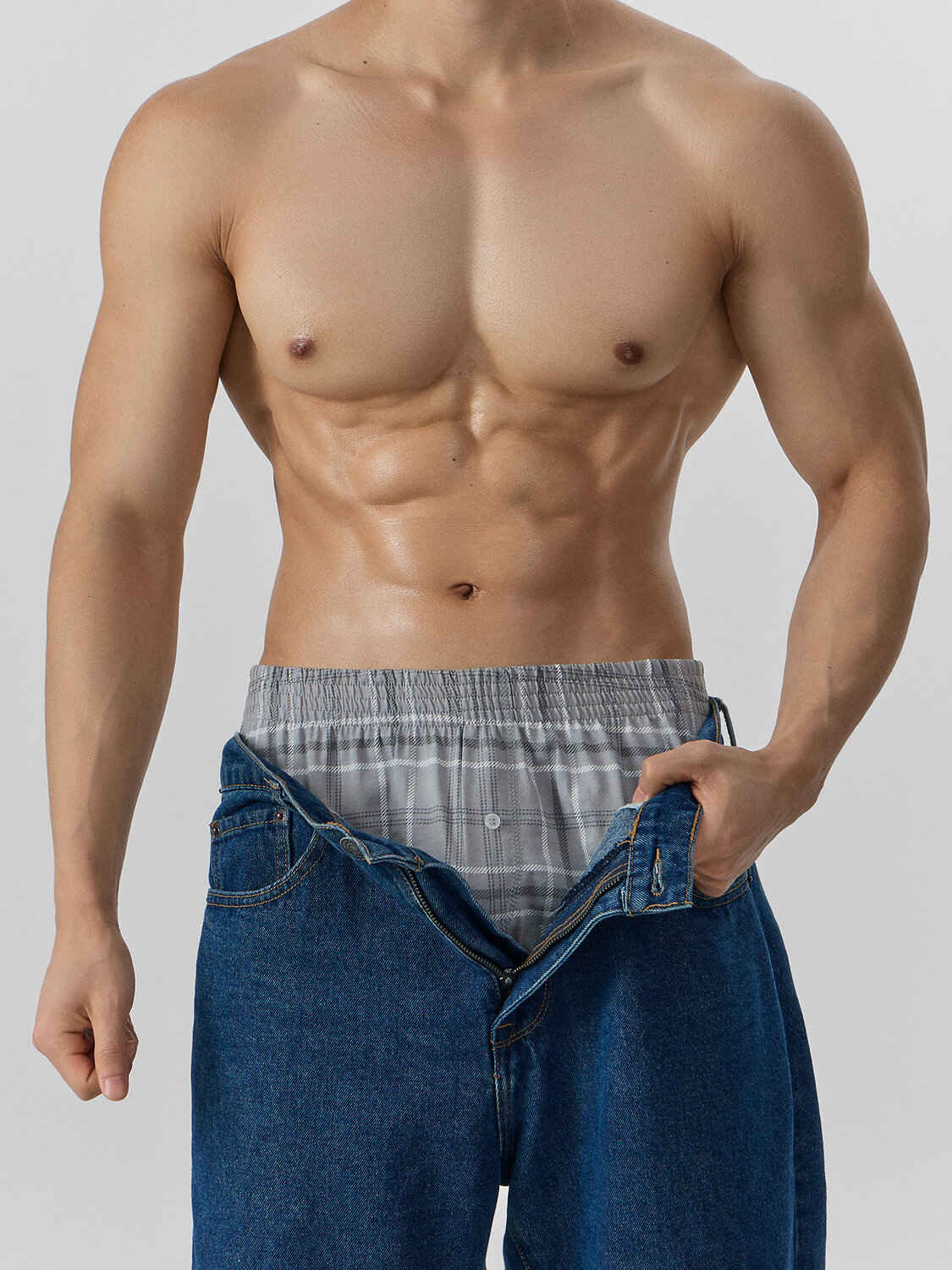 MARK FORMELLE Трусы 575022 411152-2 св.серая клетка +голубая клетка на т.синем