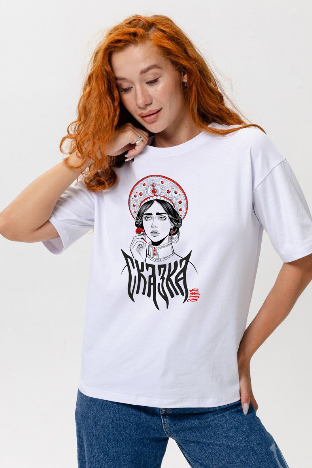 Натали Футболка 575067 8580 белый+сказка